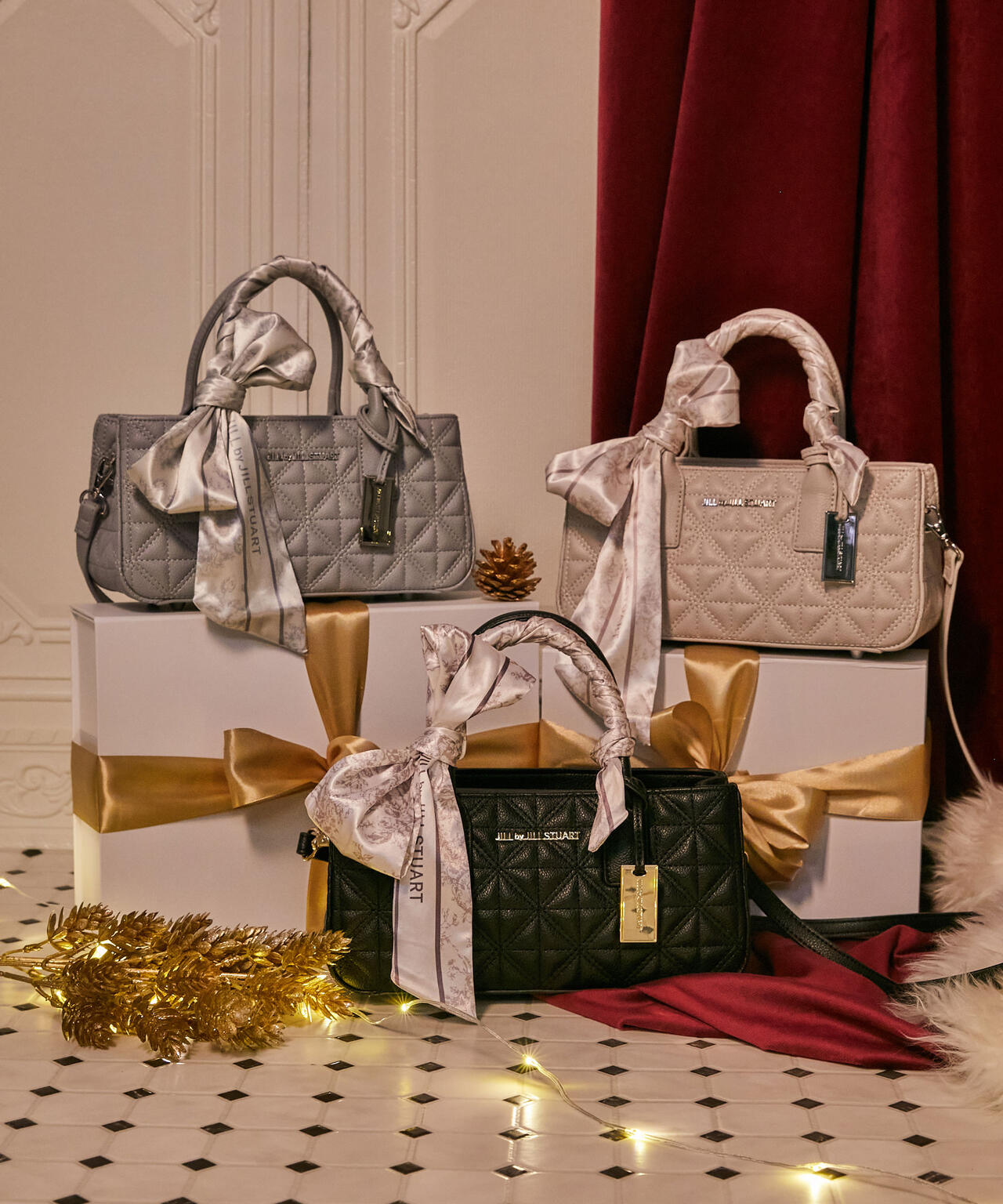 スカーフキルティングトートバッグ