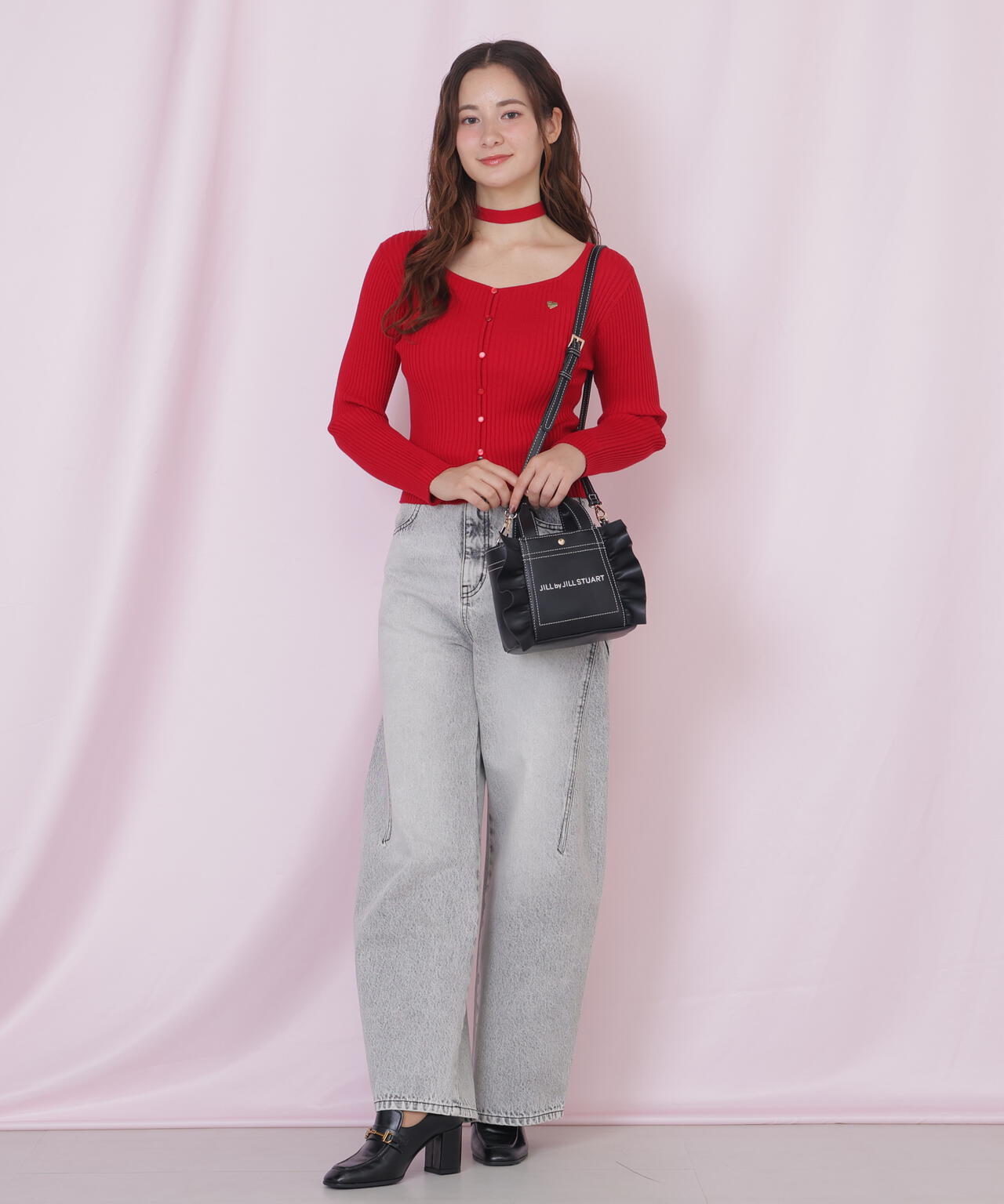 ＜フリルトートミニ＞フェイクレザー