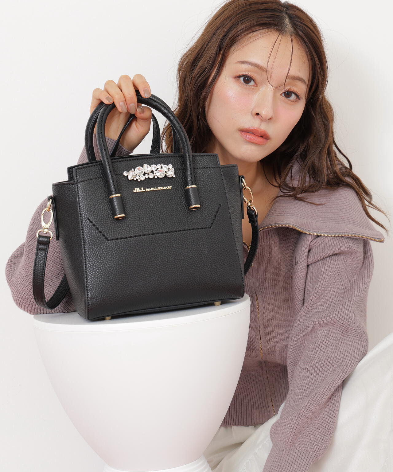 アルアバイル　ルルウィルビー ワンハンドルビジューミニハンドバッグ LOULOU WILLOUGHBY】ワンハンドルビジューミニ