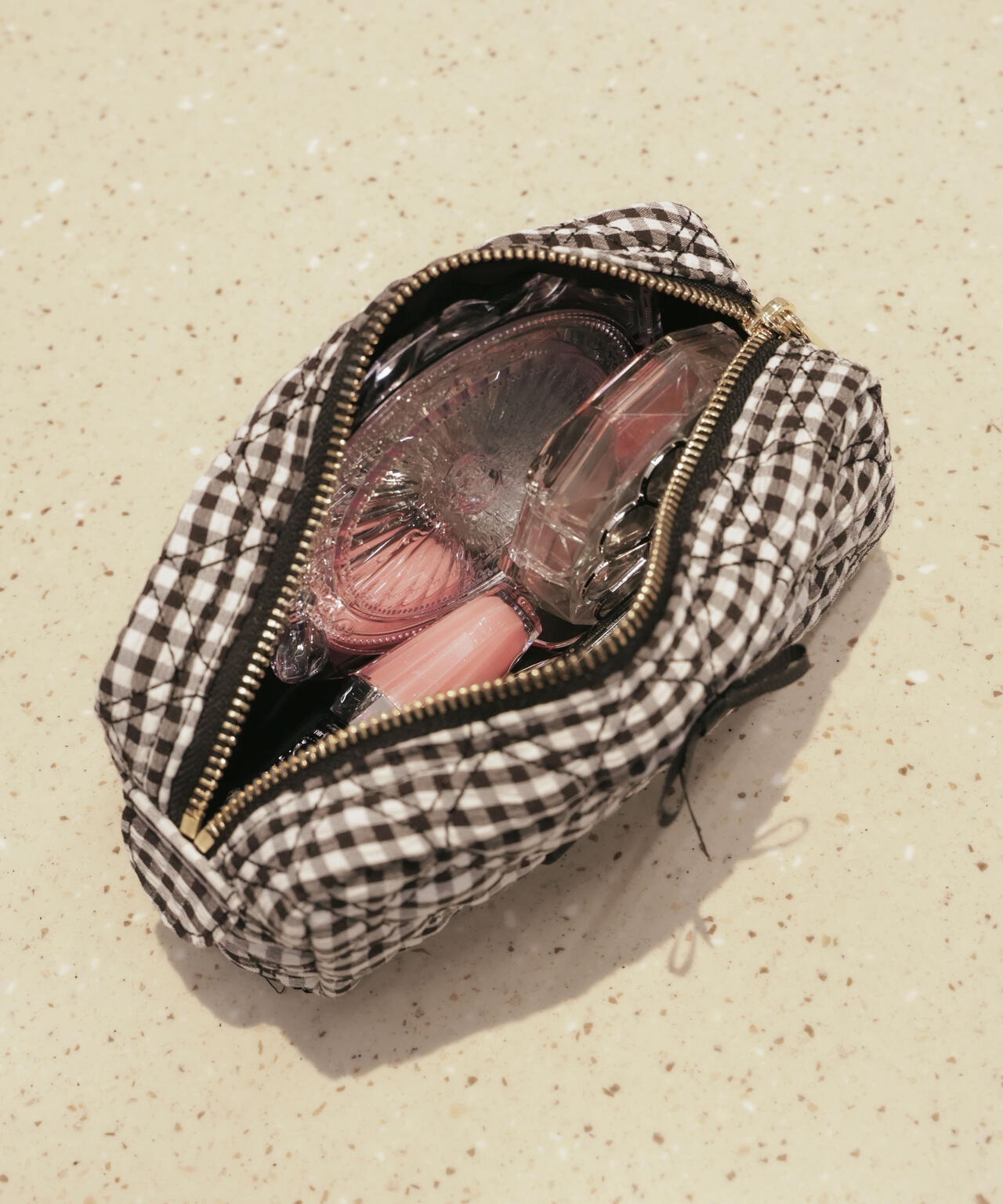 ハートキルトポーチ