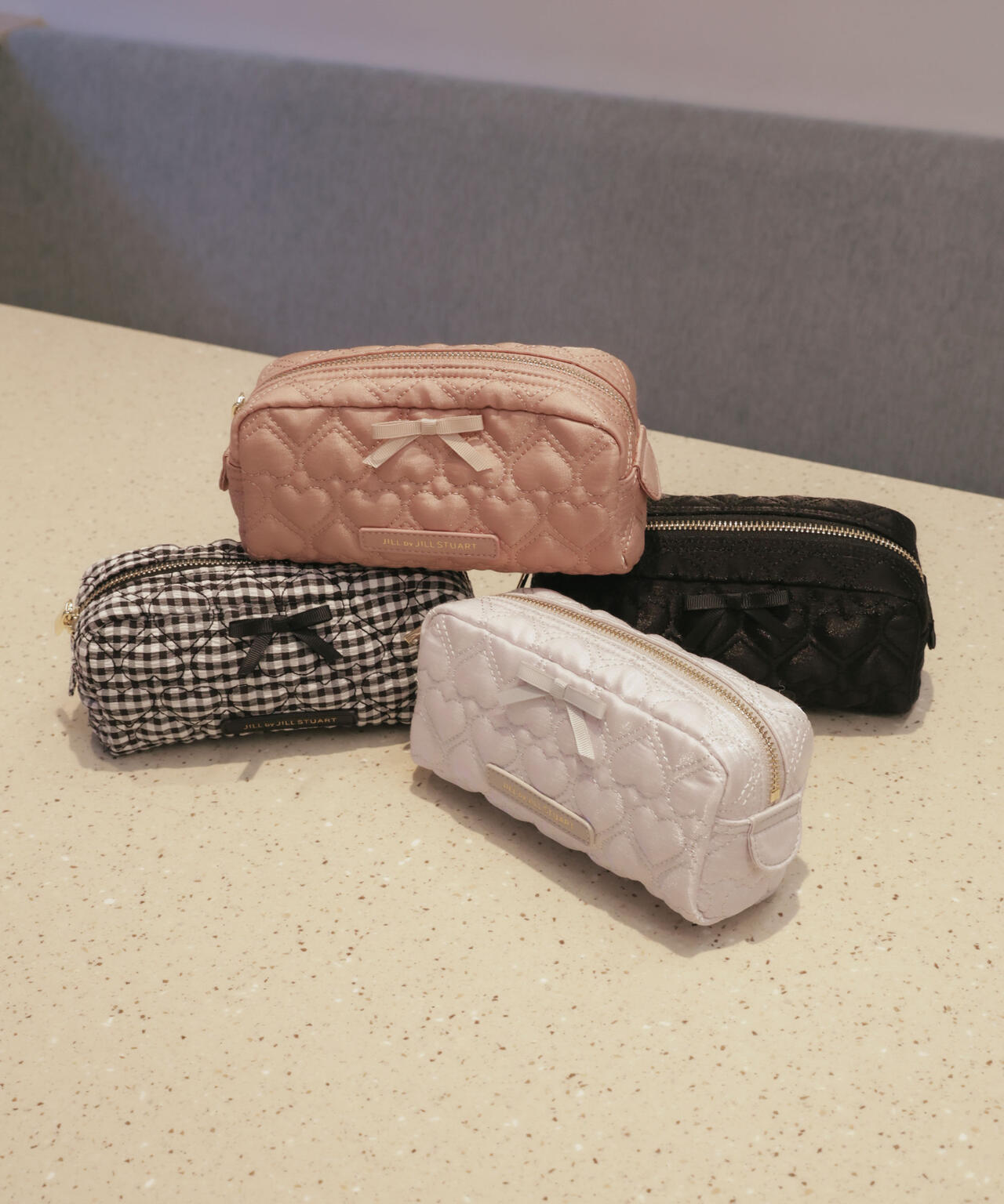 ハートキルトポーチ