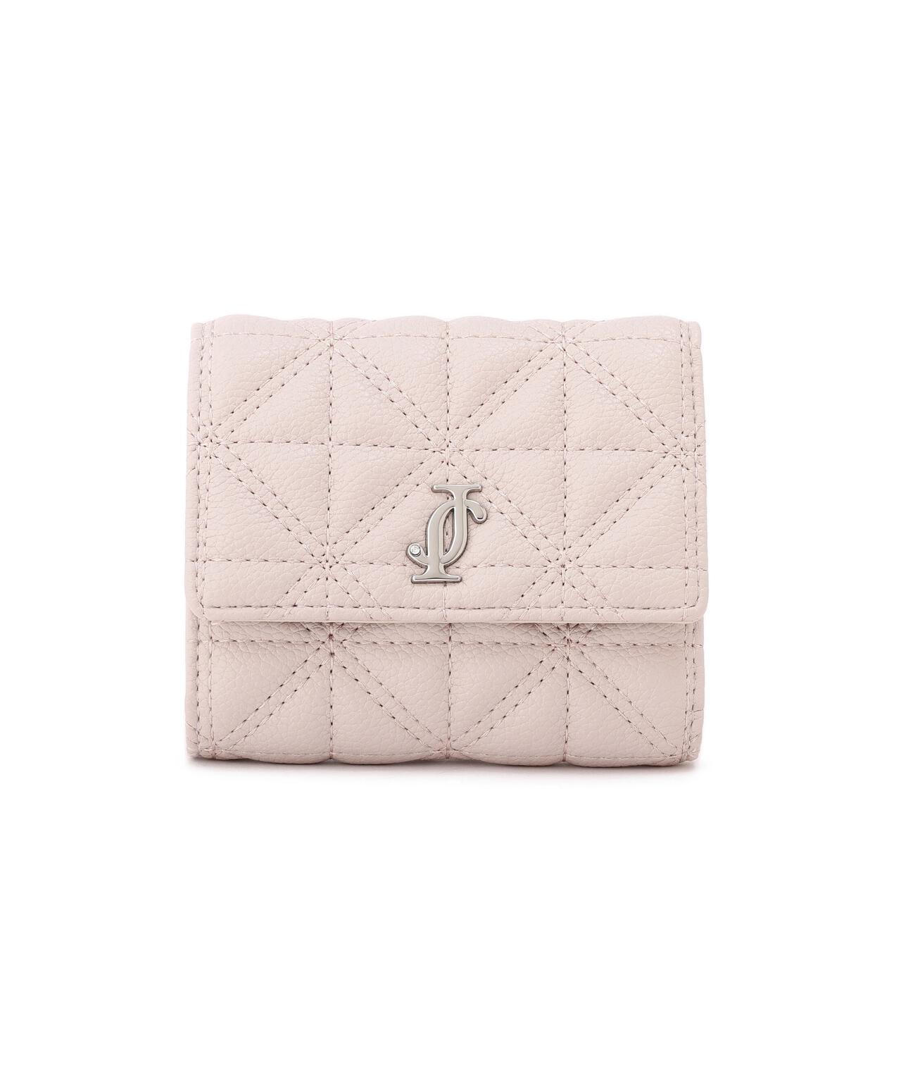 JILL by JILL STUART ピンクシルバー三つ折り財布 ジルバイジルスチュアート JILL by JILLSTUART クロスJキルト