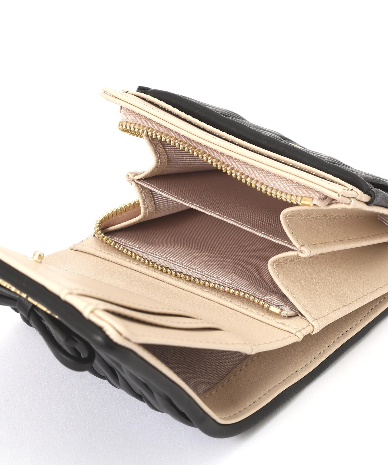 ミニリボンパフィフラップウォレット