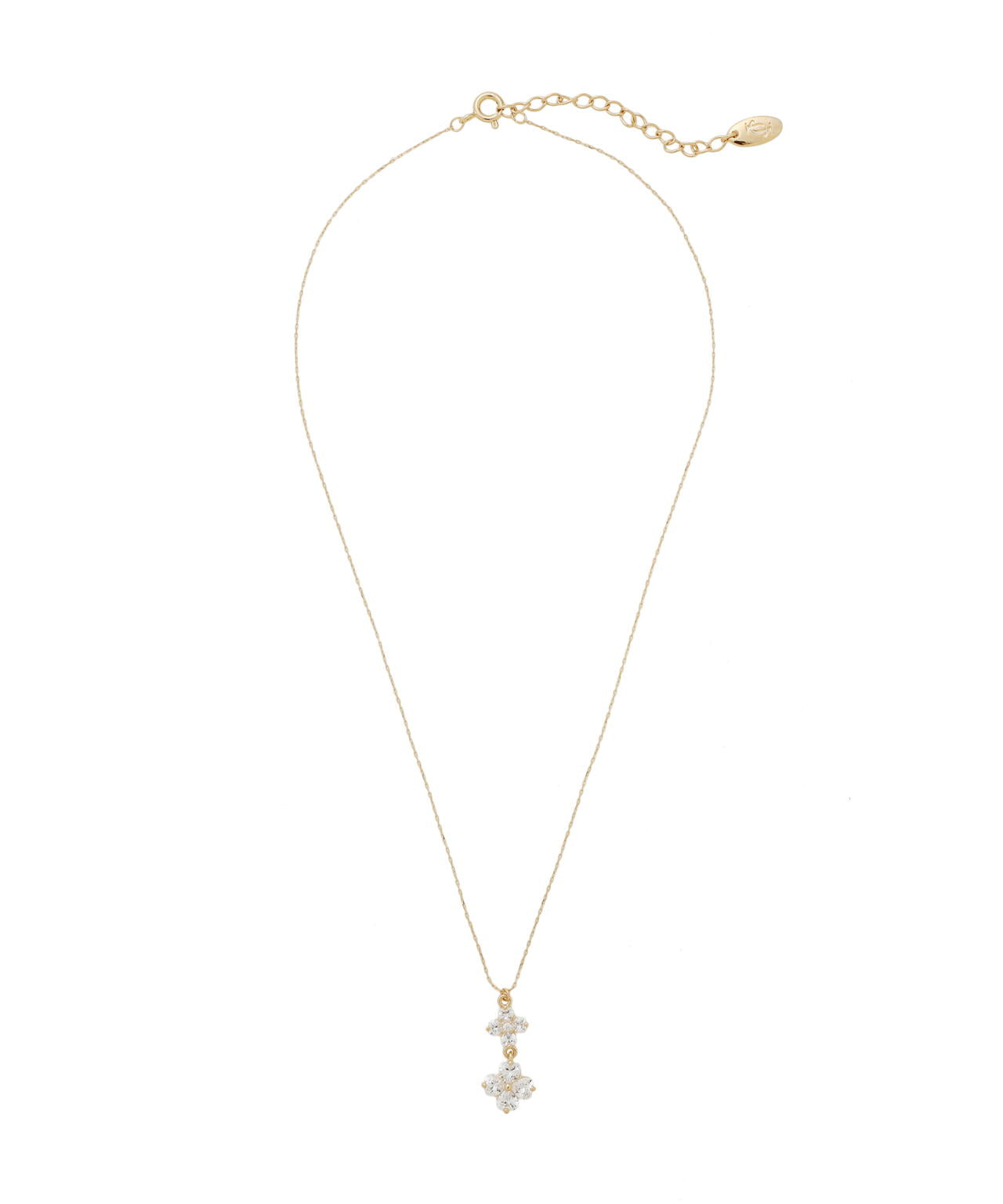 Ｃｕｂｉｃダブルクローバーネックレス