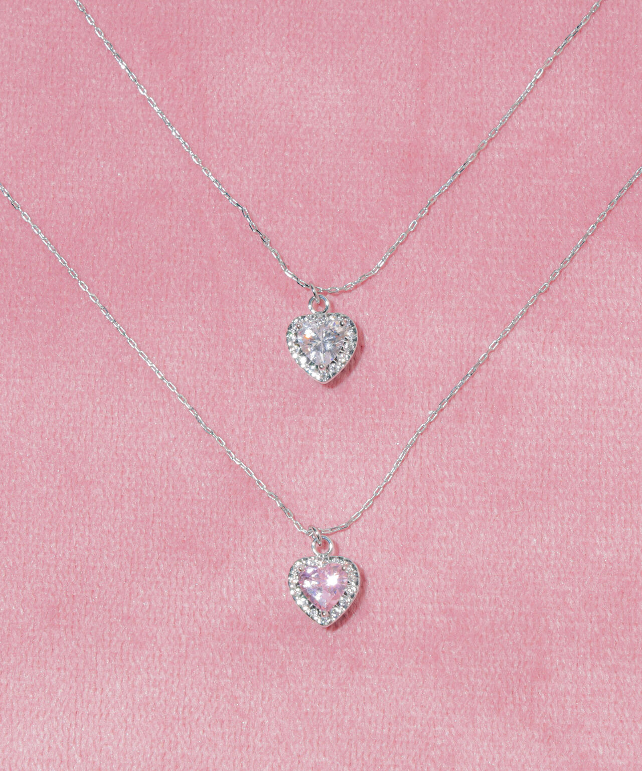 Cubic プチハートネックレス