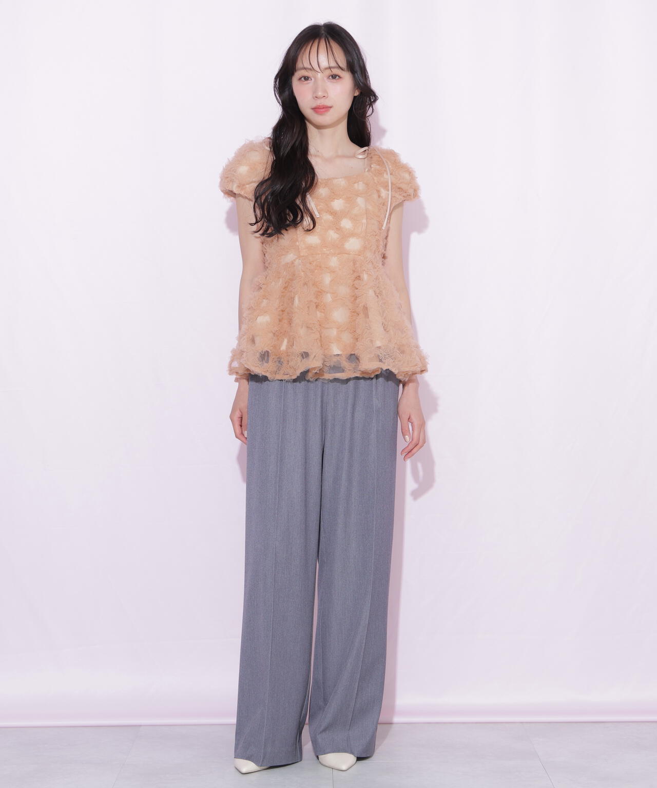 ジルバイ　フラワーチュールペプラムブラウス フラワーチュールペプラムブラウス | JILL by JILL STUART（ジル バイ