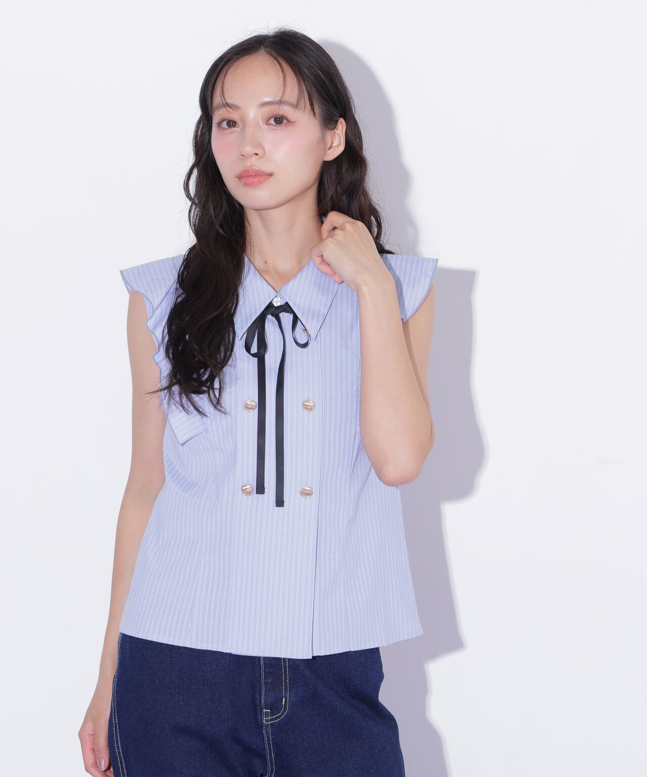 ダブル釦肩フリルブラウス | JILL by JILL STUART（ジル バイ ジル