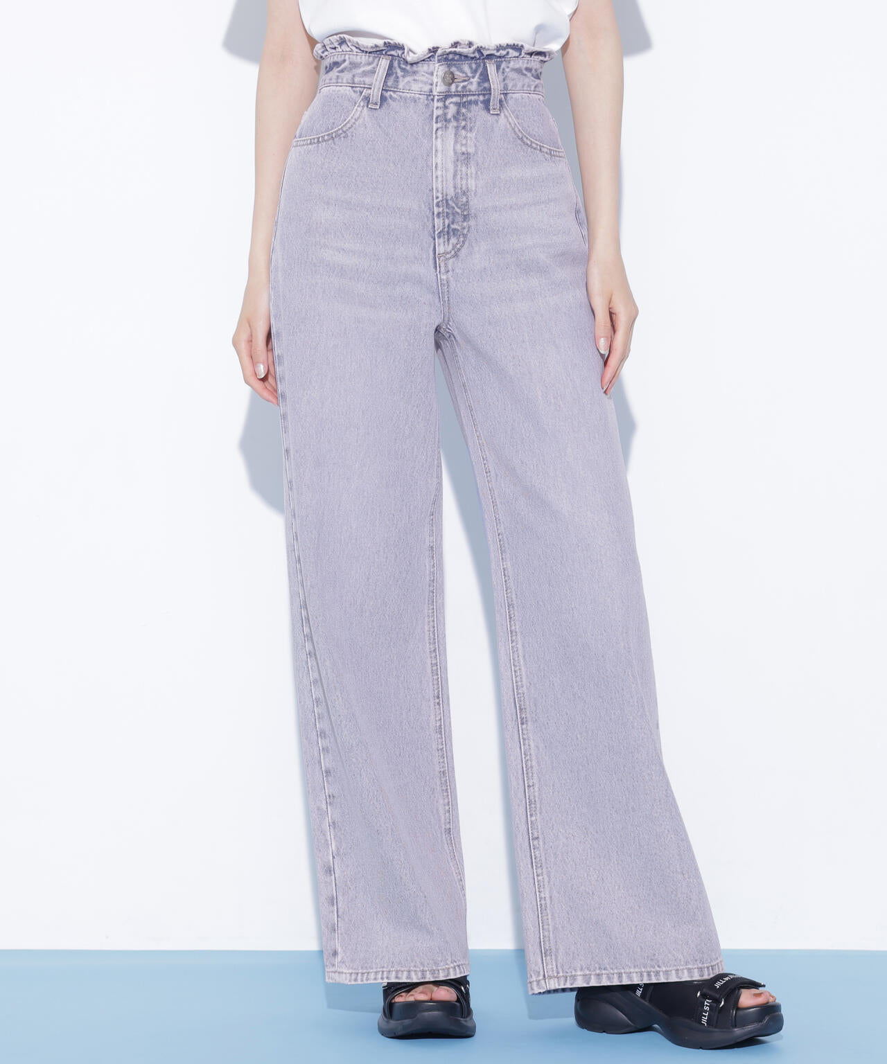 ウエストフリルワイドデニムパンツ | JILL by JILL STUART（ジル バイ
