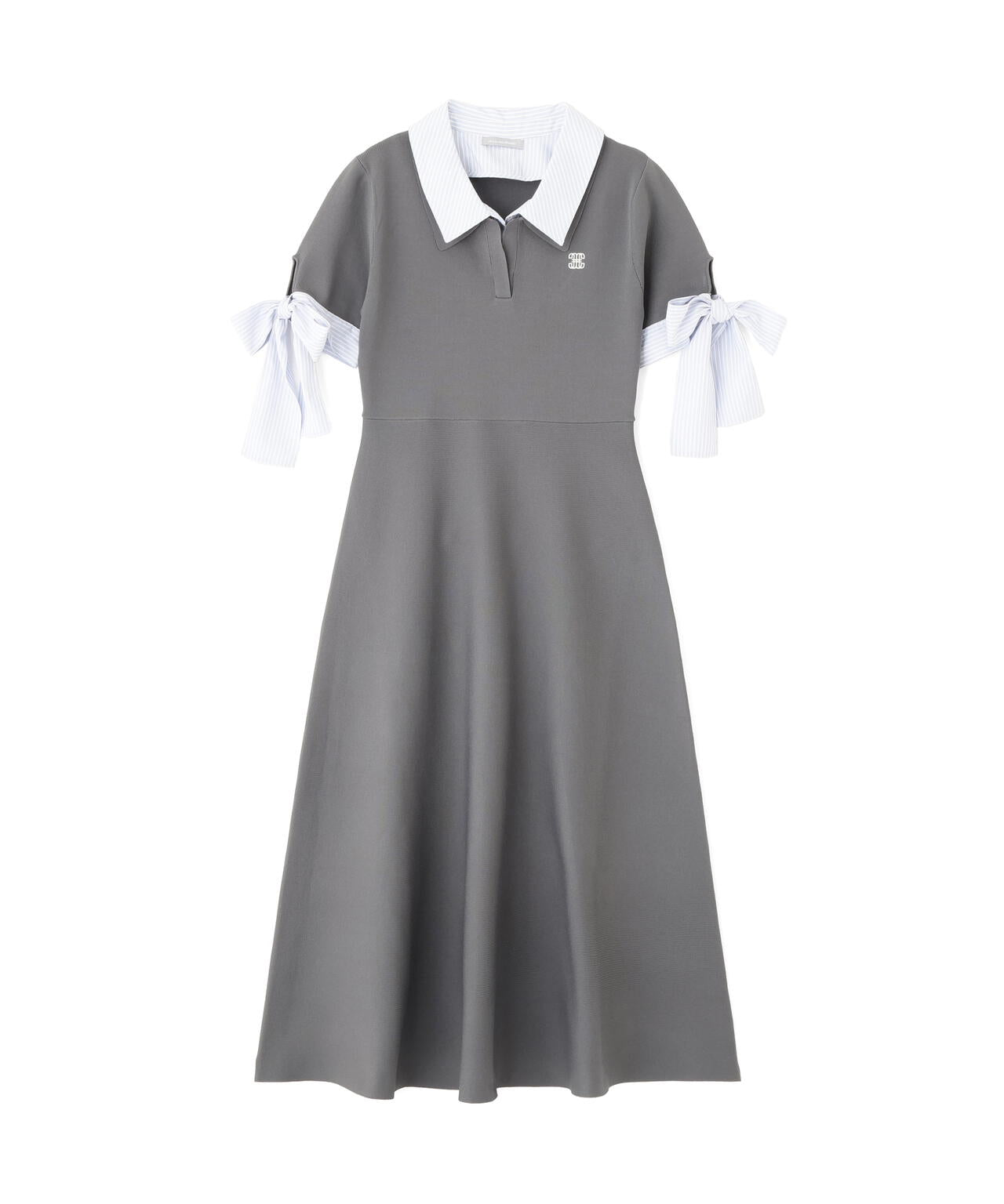 ✳︎新品タグ付き✳︎ JILL by JILL STUART襟付きワンピースMグレー ダブルカラーニットワンピース | JILL by JILL STUART（ジル バイ ジル