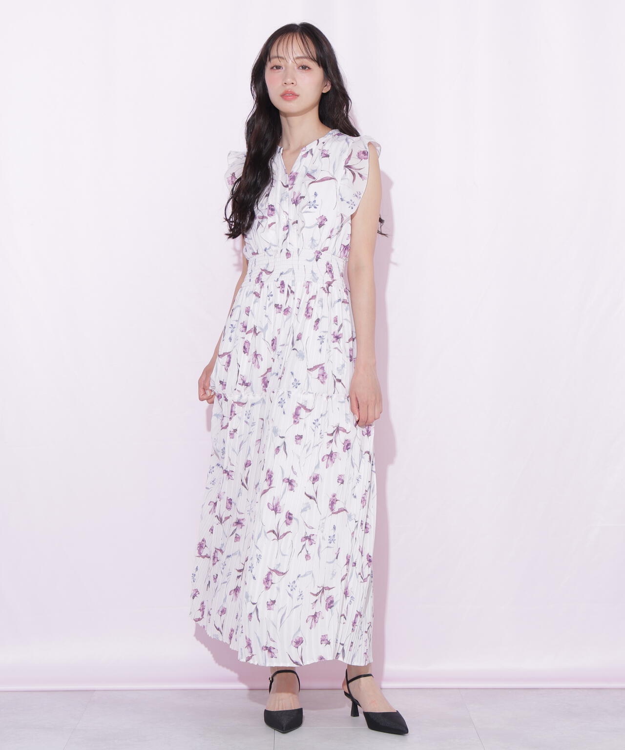 フォクシー さくらピンク リボンプリーツワンピース シフォンプリーツワンピース | JILL by JILL STUART（ジル バイ ジル