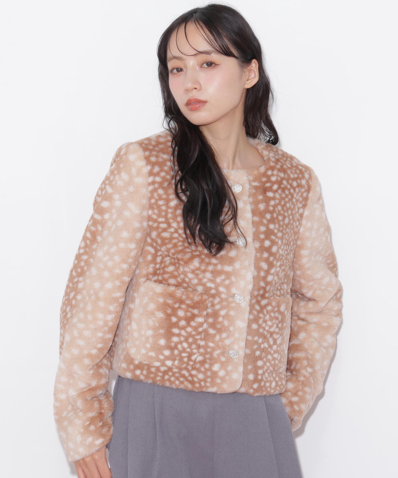 フェイクファーノーカラージャケット | JILL by JILL STUART（ジル