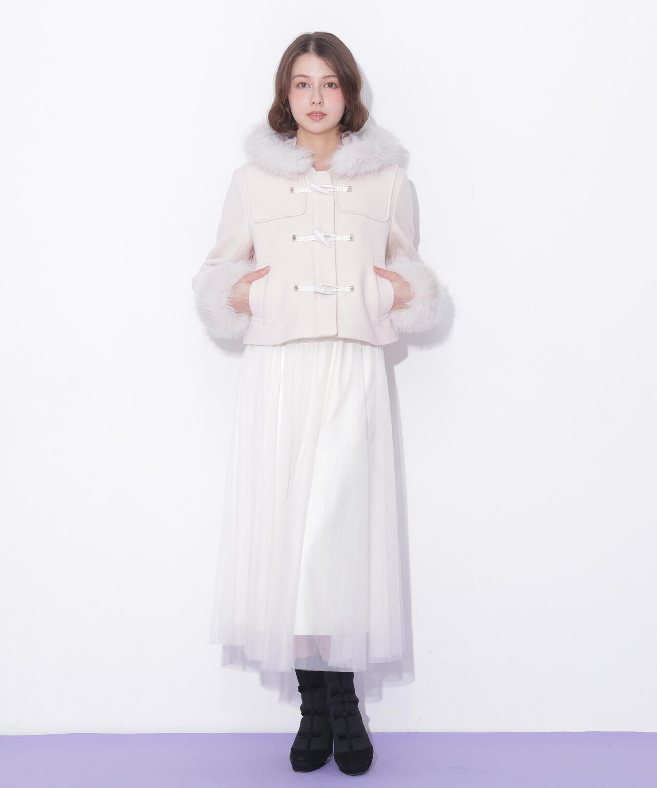フェイクファー付きショートダッフルコート | JILL by JILL STUART