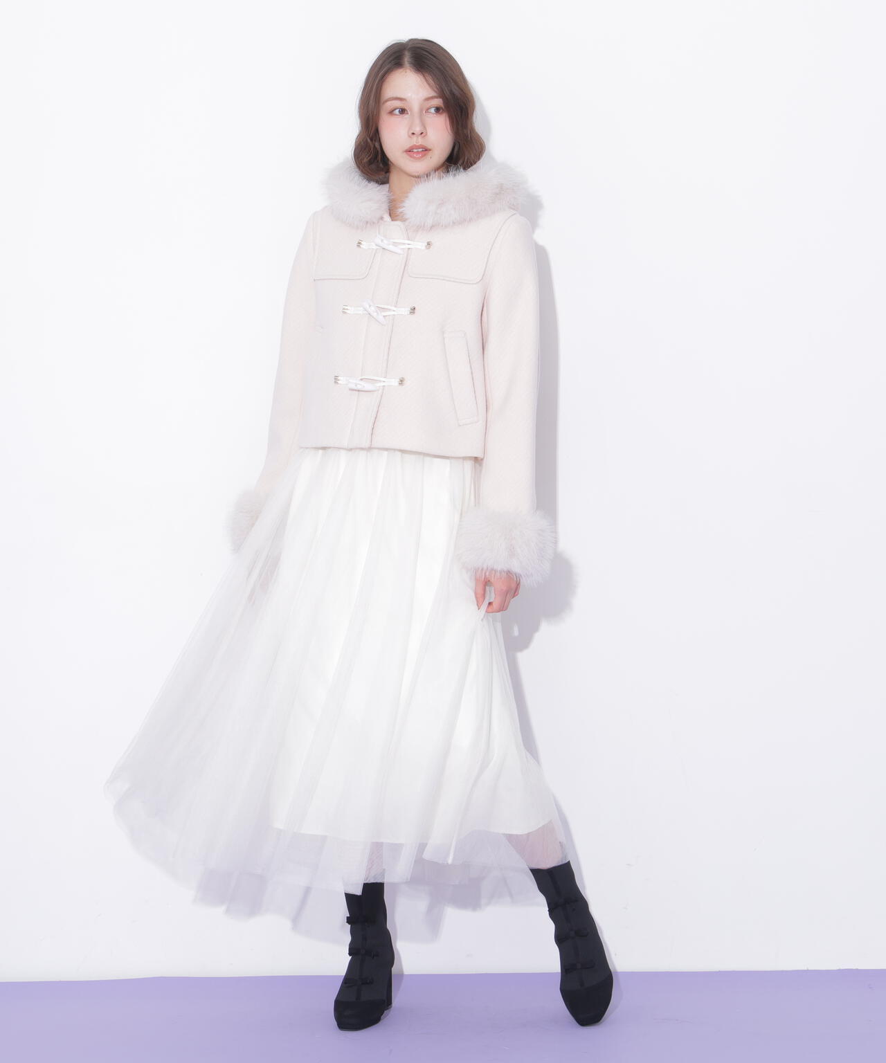 フェイクファー付きショートダッフルコート | JILL by JILL STUART