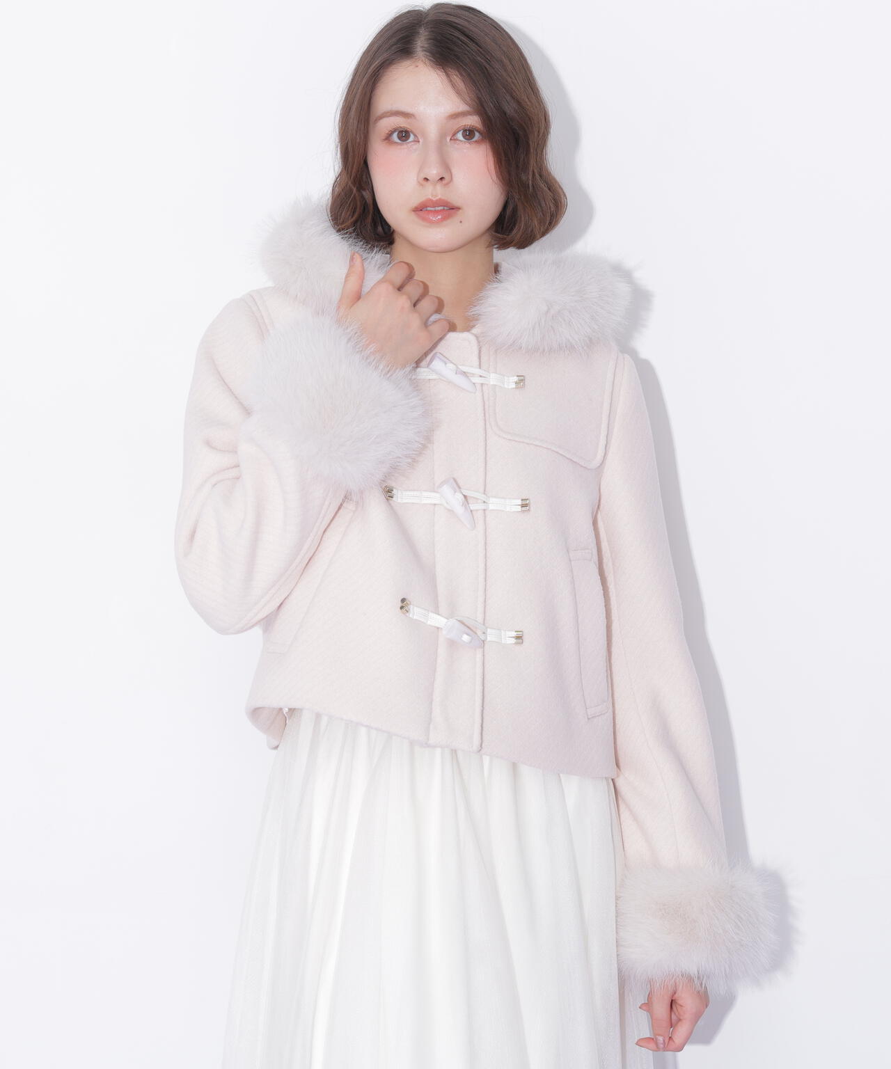 フェイクファー付きショートダッフルコート | JILL by JILL STUART