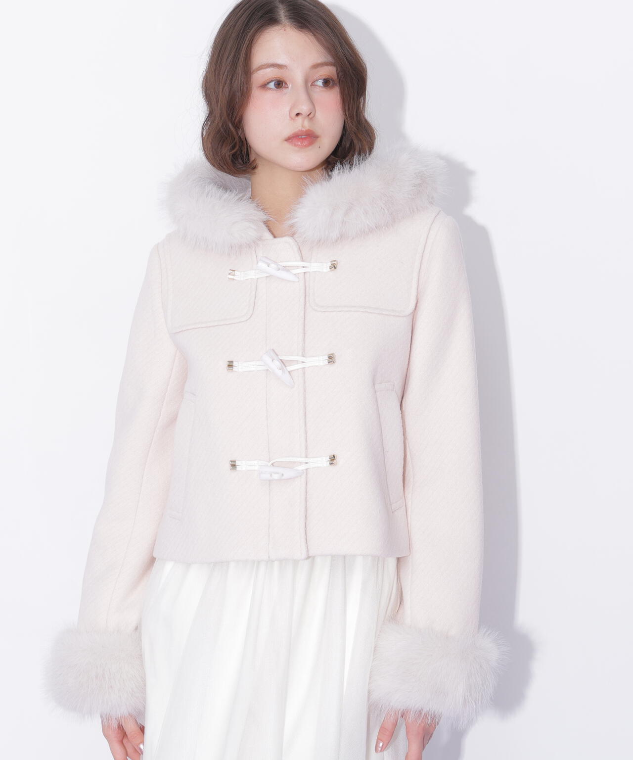 フェイクファー付きショートダッフルコート | JILL by JILL STUART フェイクファー付きショートダッフルコート | JILL by JILL STUART