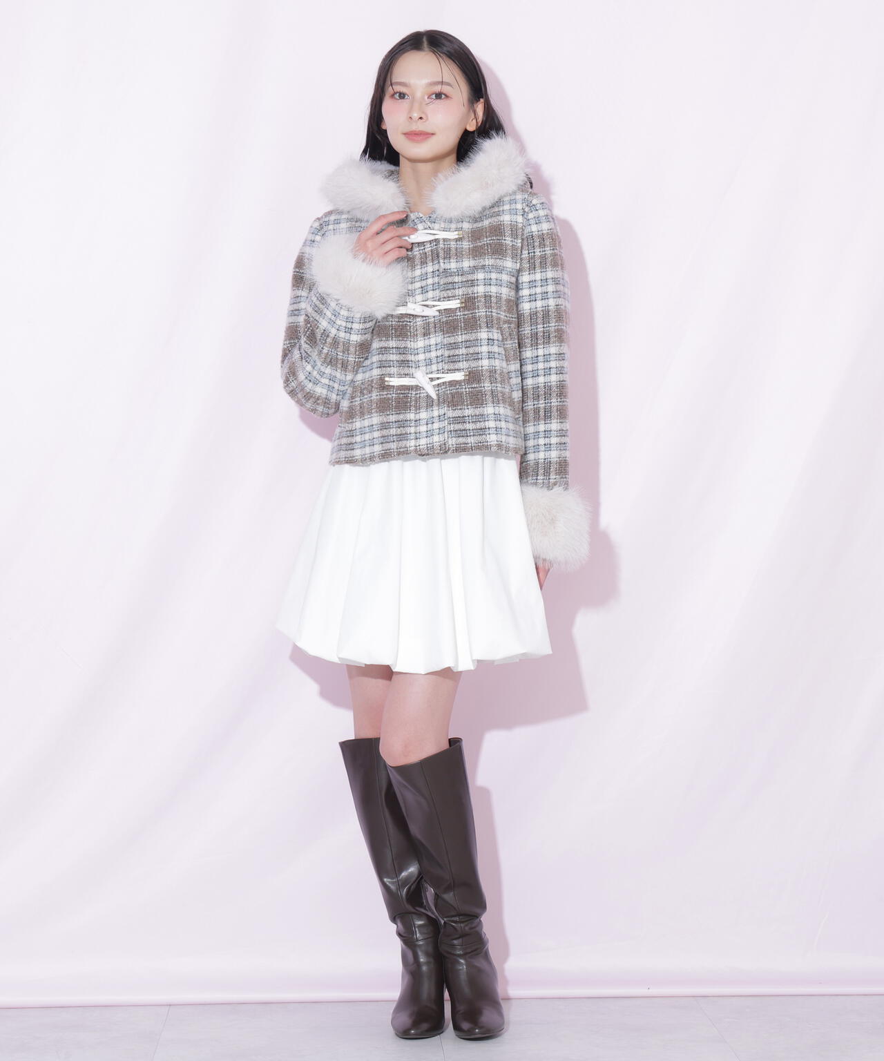 フェイクファー付きショートダッフルコート | JILL by JILL STUART