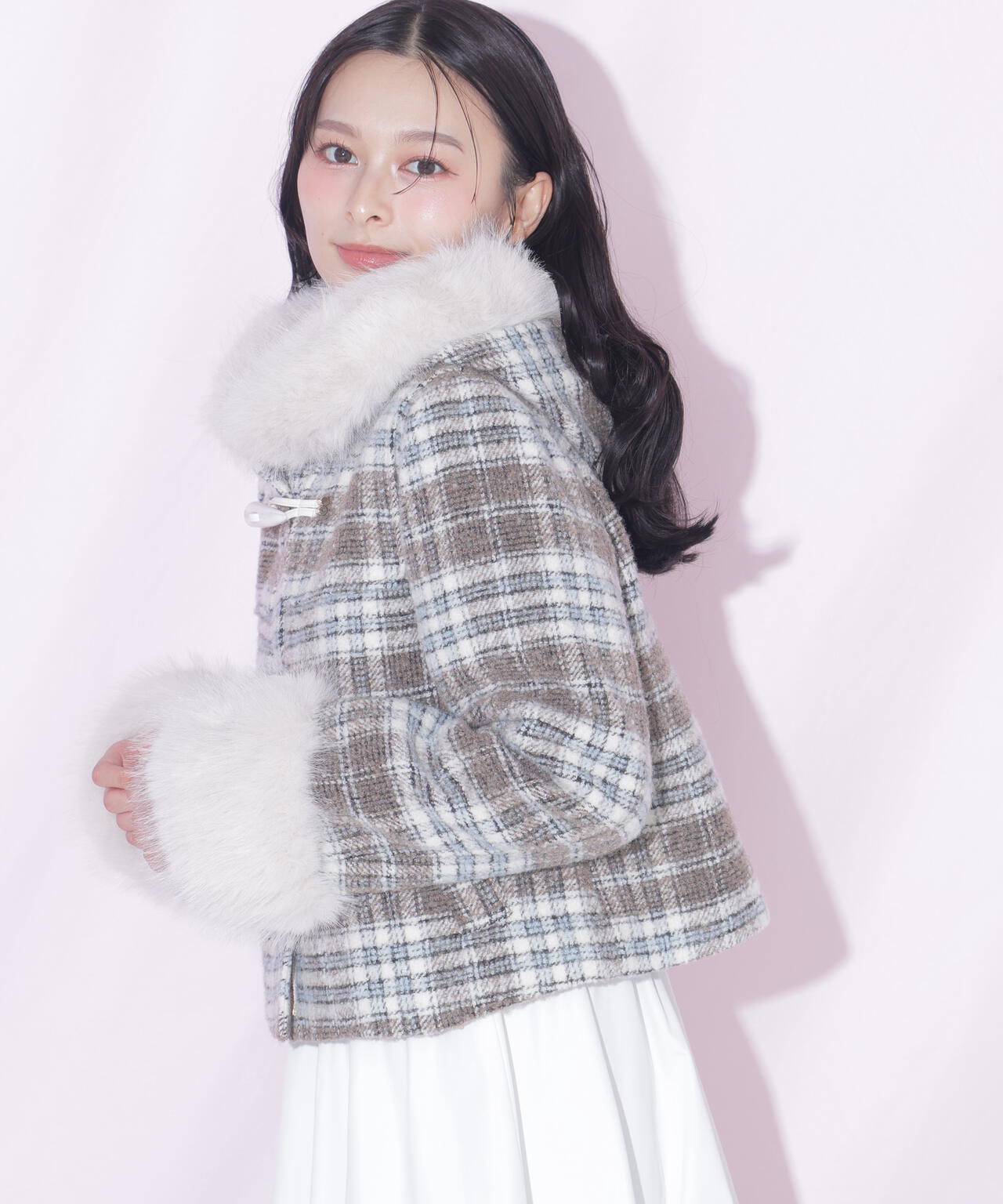 フェイクファー付きショートダッフルコート | JILL by JILL STUART