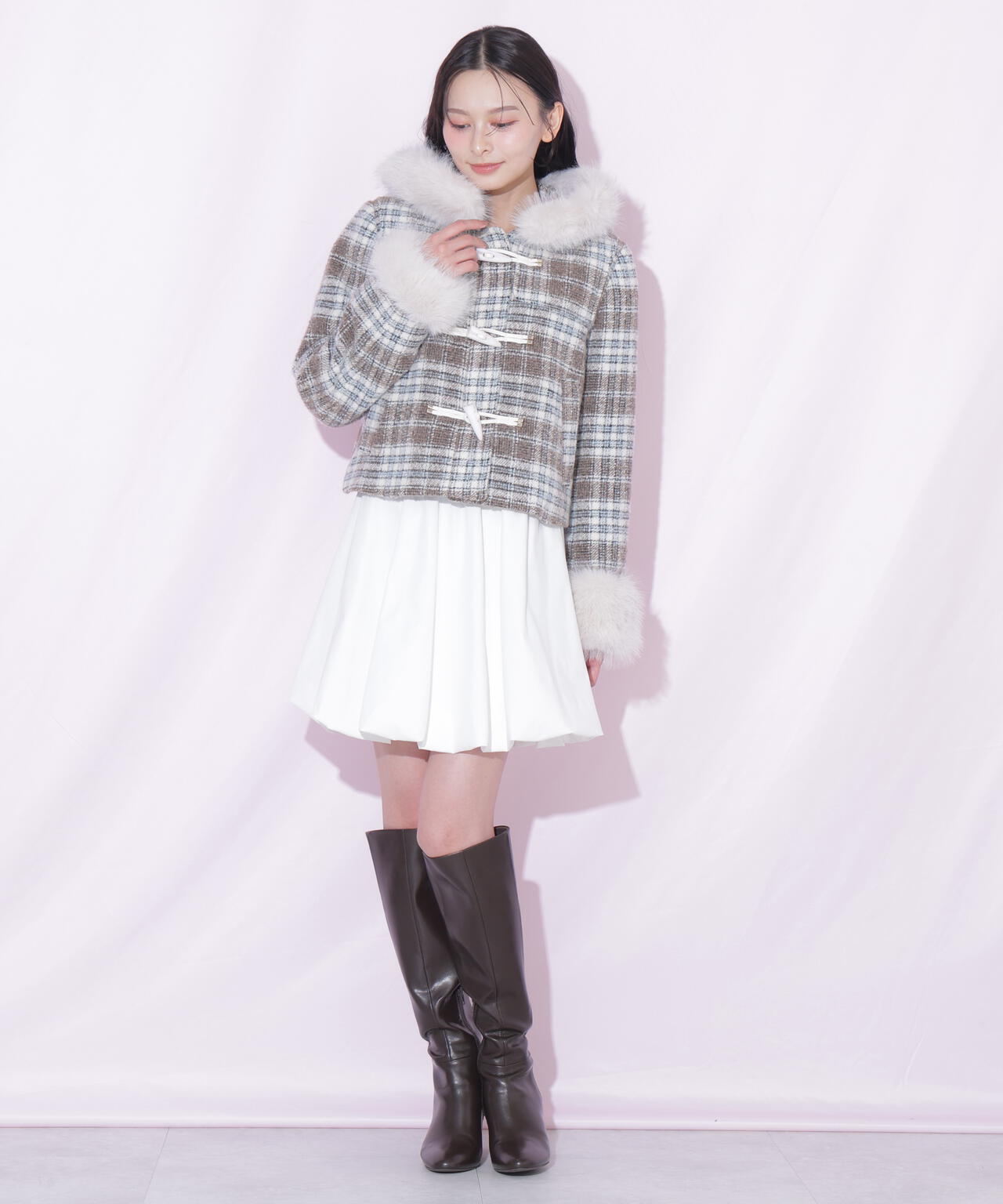 フェイクファー付きショートダッフルコート | JILL by JILL STUART