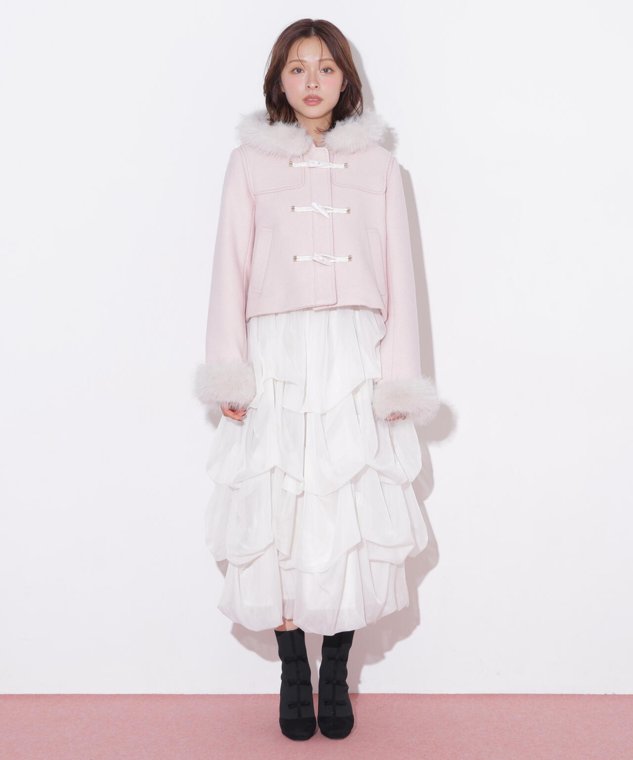 フェイクファー付きショートダッフルコート | JILL by JILL STUART フェイクファー付きショートダッフルコート | JILL by JILL STUART
