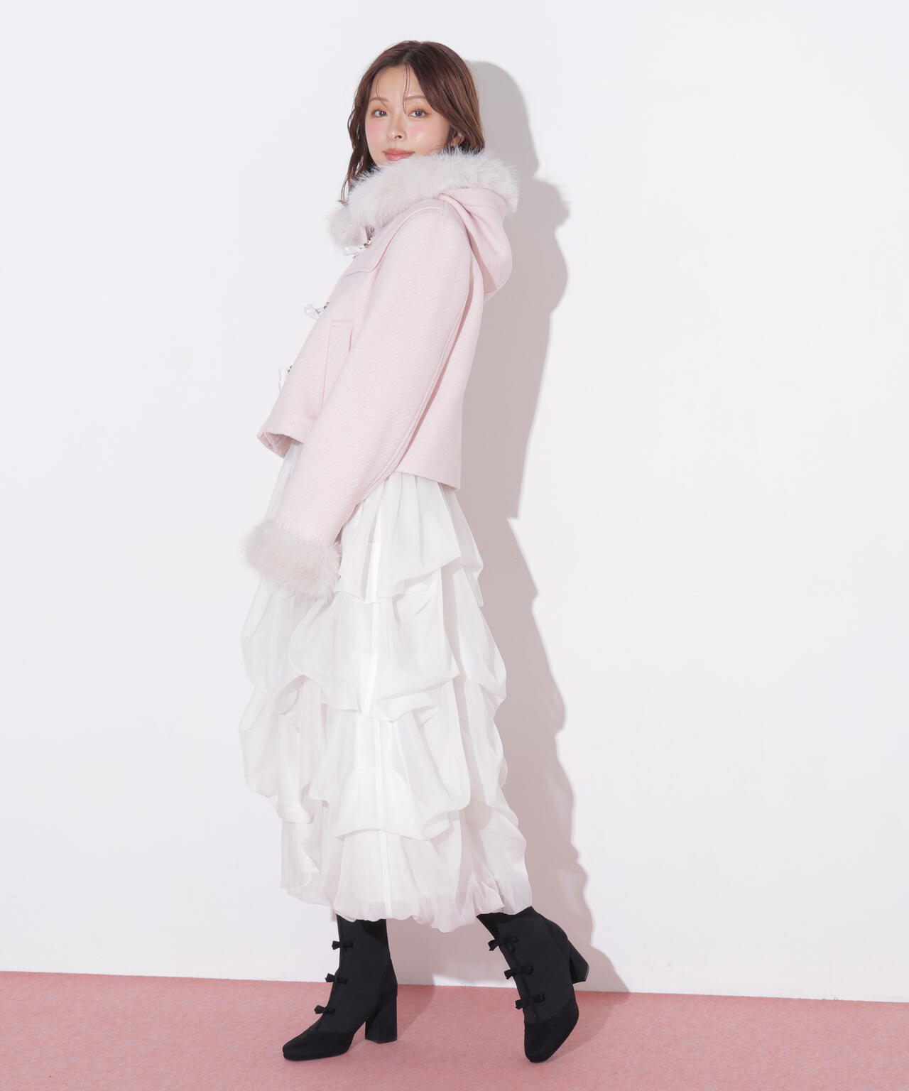 フェイクファー付きショートダッフルコート | JILL by JILL STUART