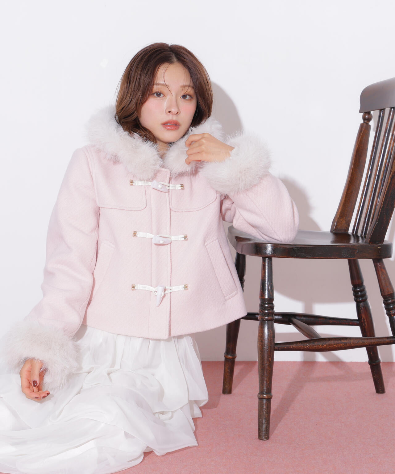 フェイクファー付きショートダッフルコート | JILL by JILL STUART