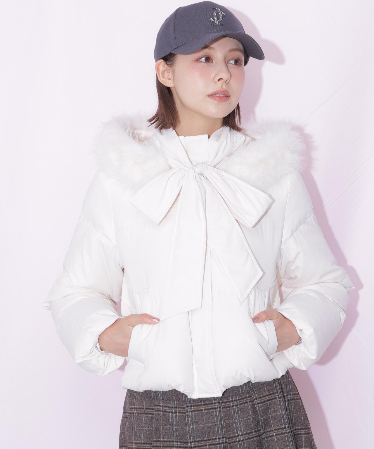 フェイクファー付きリボンショートダウン | JILL by JILL STUART（ジル