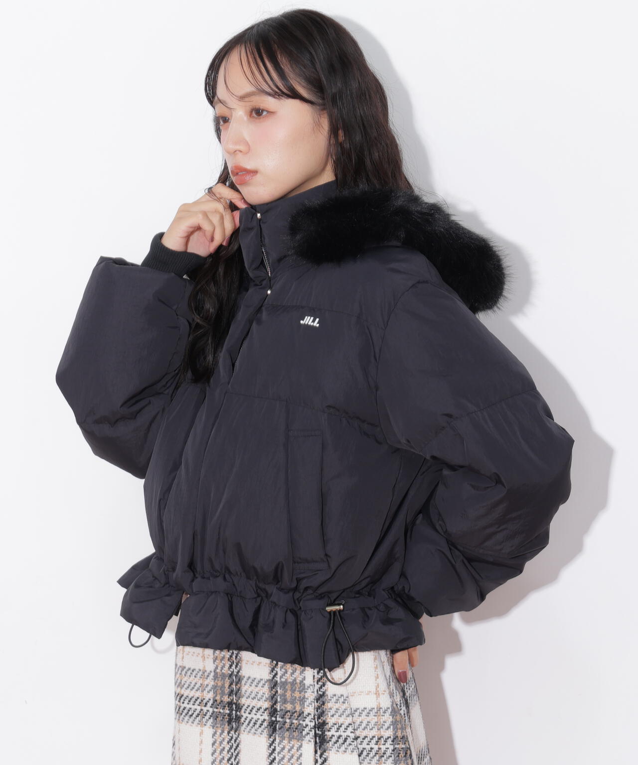 フェイクファー付きペプラムショートダウン | JILL by JILL STUART