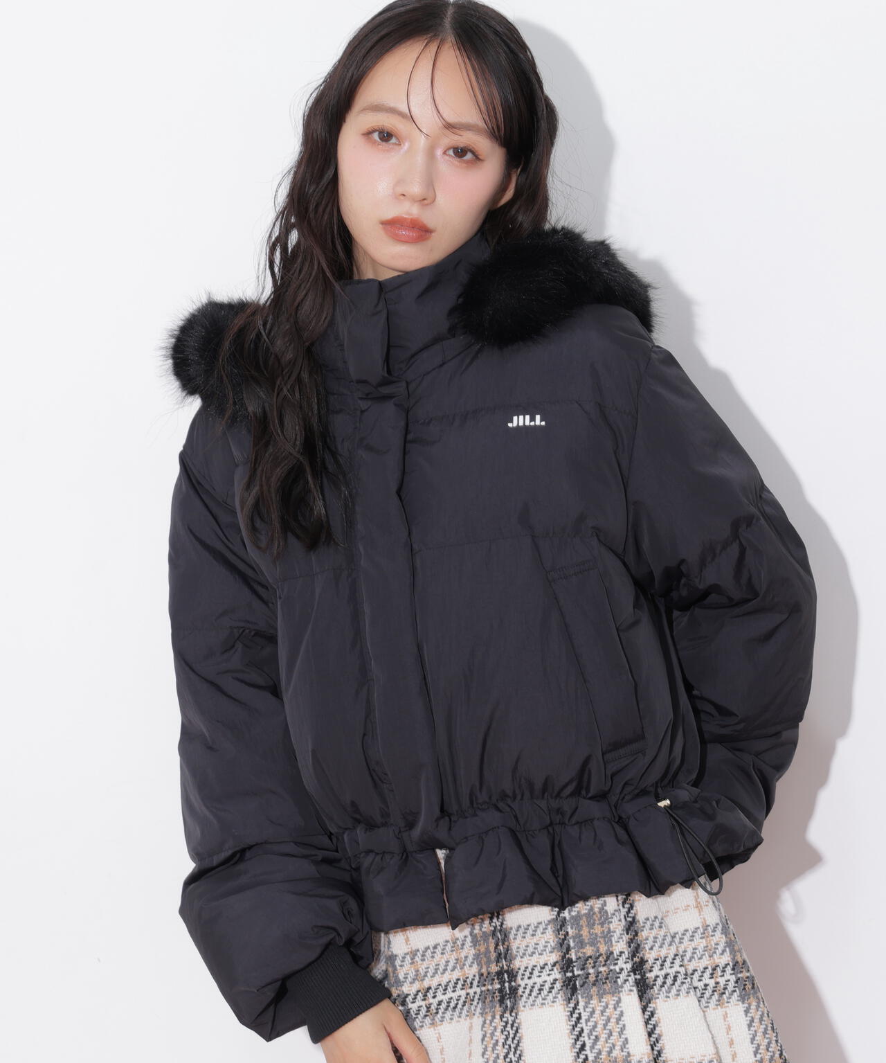 フェイクファー付きペプラムショートダウン | JILL by JILL STUART
