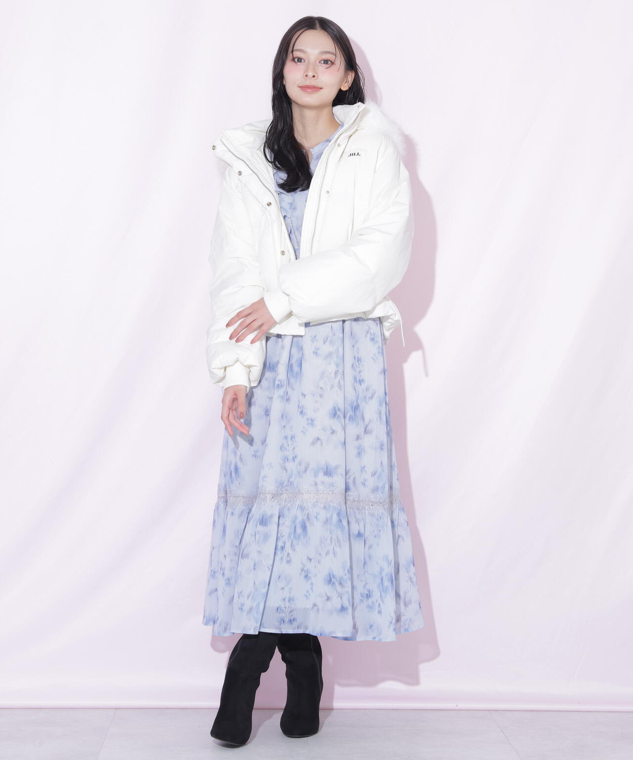 フェイクファー付きペプラムショートダウン | JILL by JILL STUART
