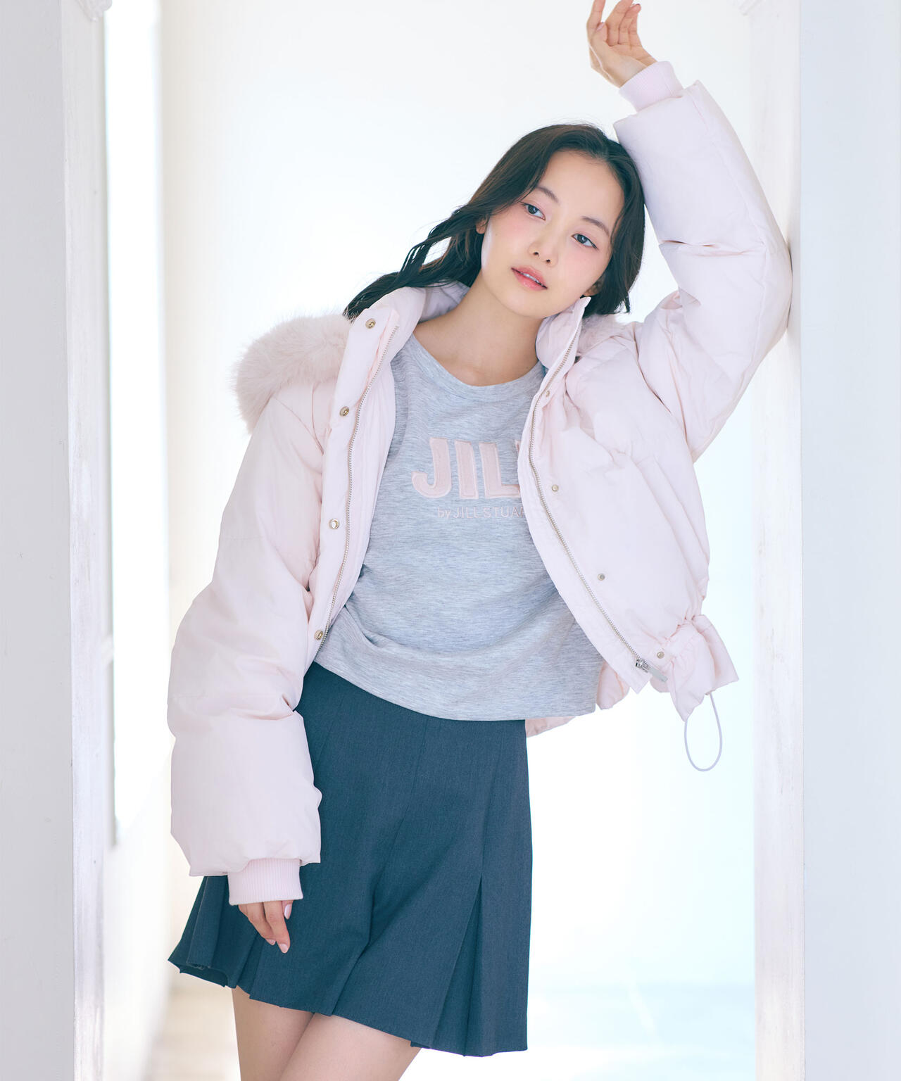 フェイクファー付きペプラムショートダウン | JILL by JILL STUART