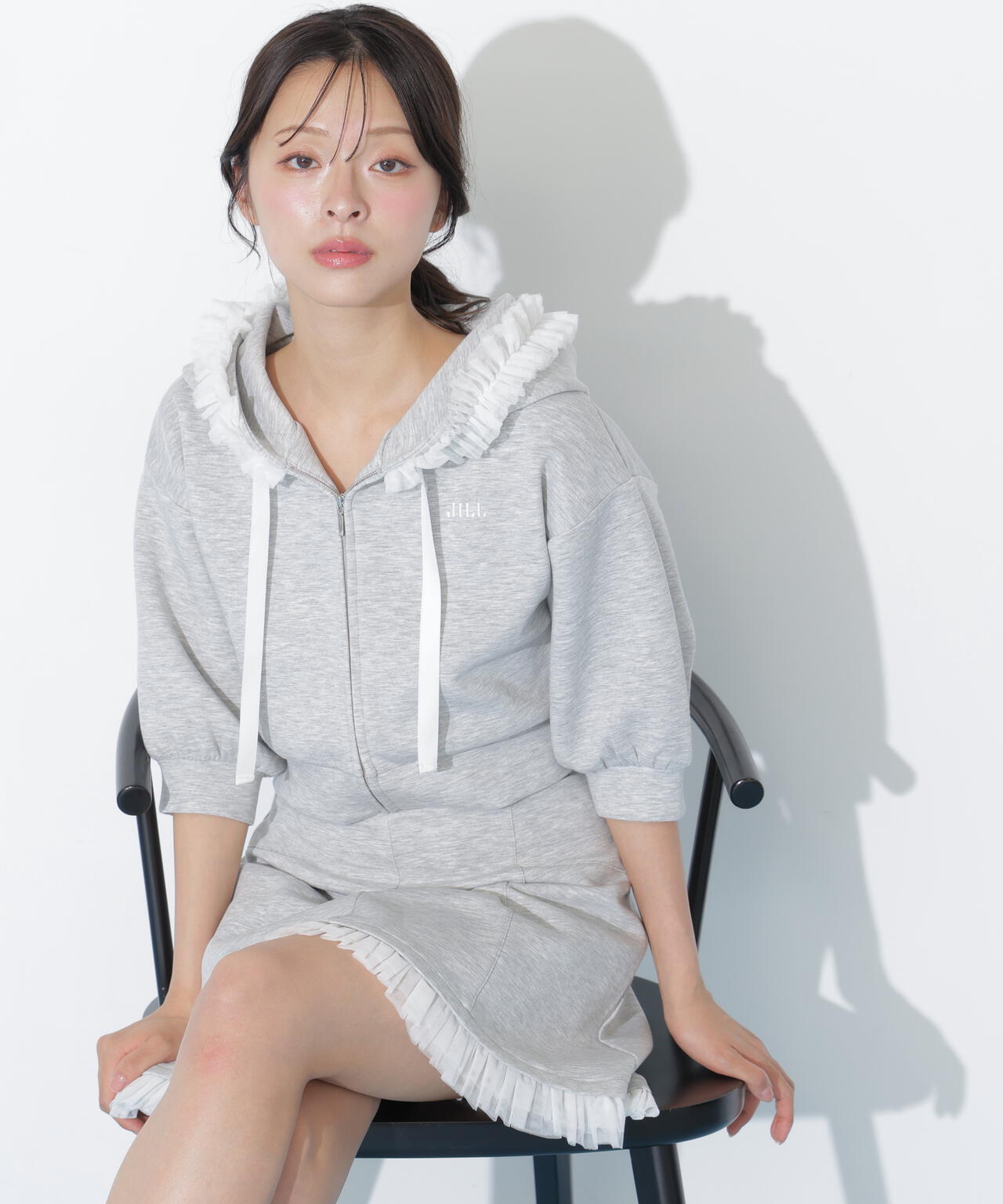 【新品】ダンスキン　パーカー　フリル　チュール　ヨガ チュールフリルダイバーパーカー | JILL by JILL STUART（ジル バイ