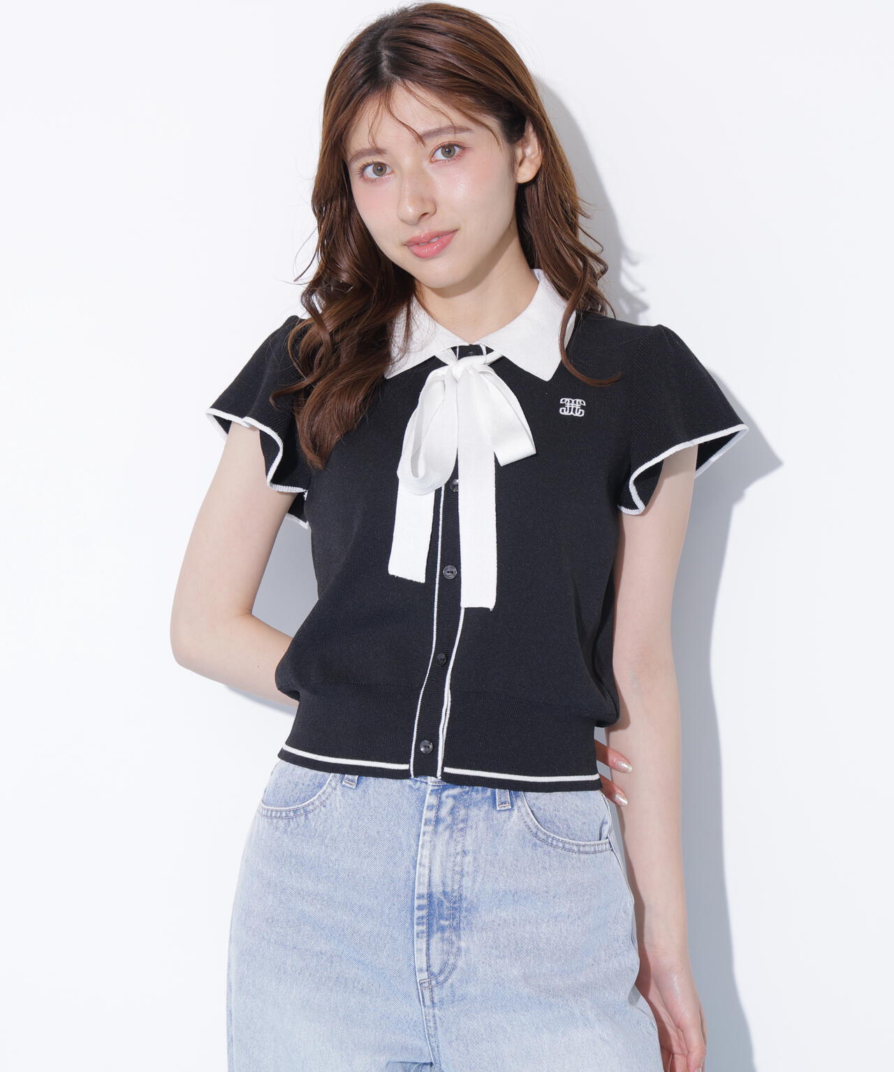 配色フリル袖ニット | JILL by JILL STUART（ジル バイ ジル