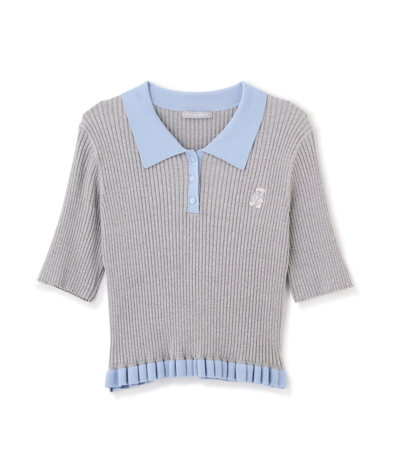 〈BEARシリーズ〉フリルポロニット