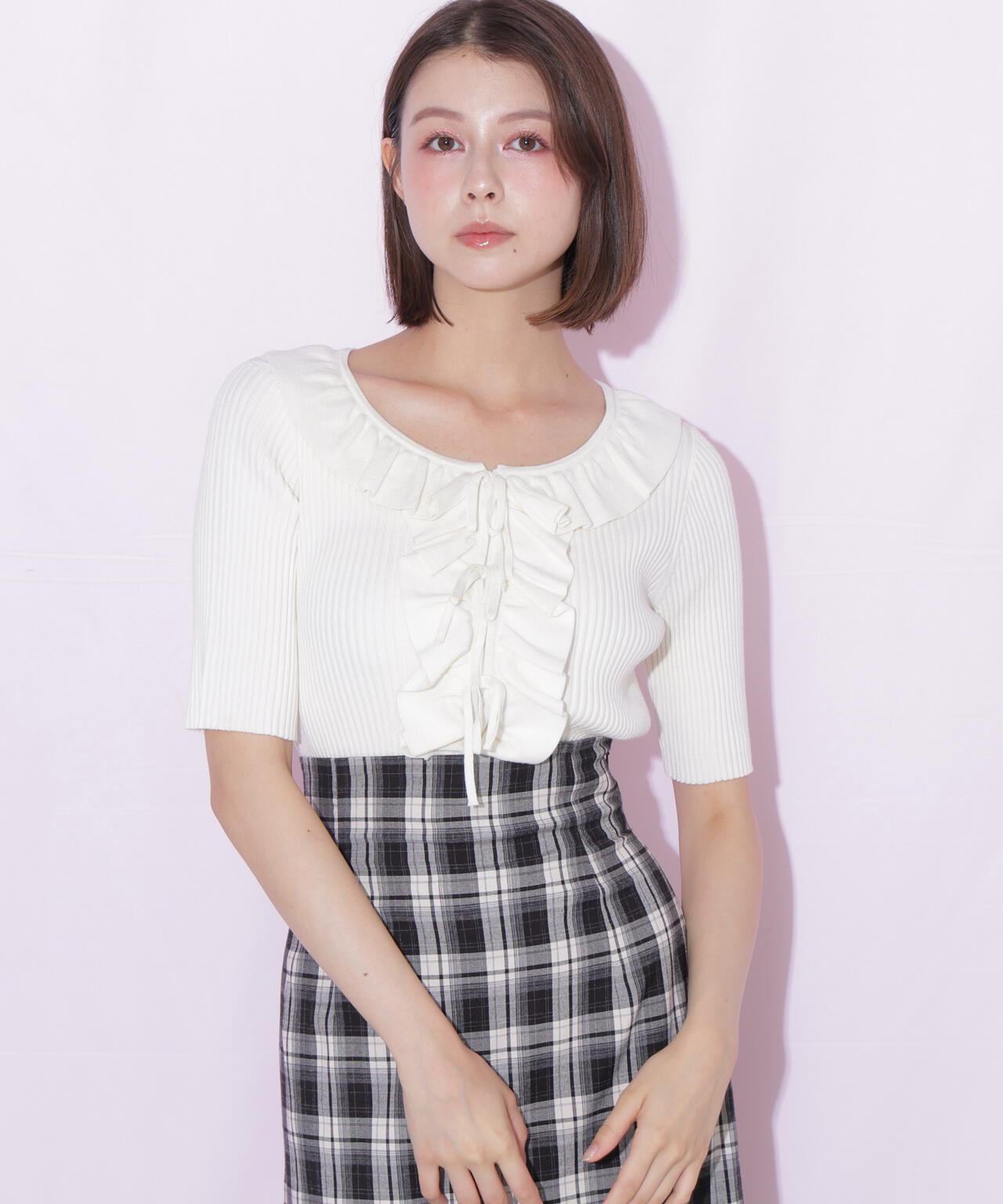フリルリボンリブニット | JILL by JILL STUART（ジル バイ ジル