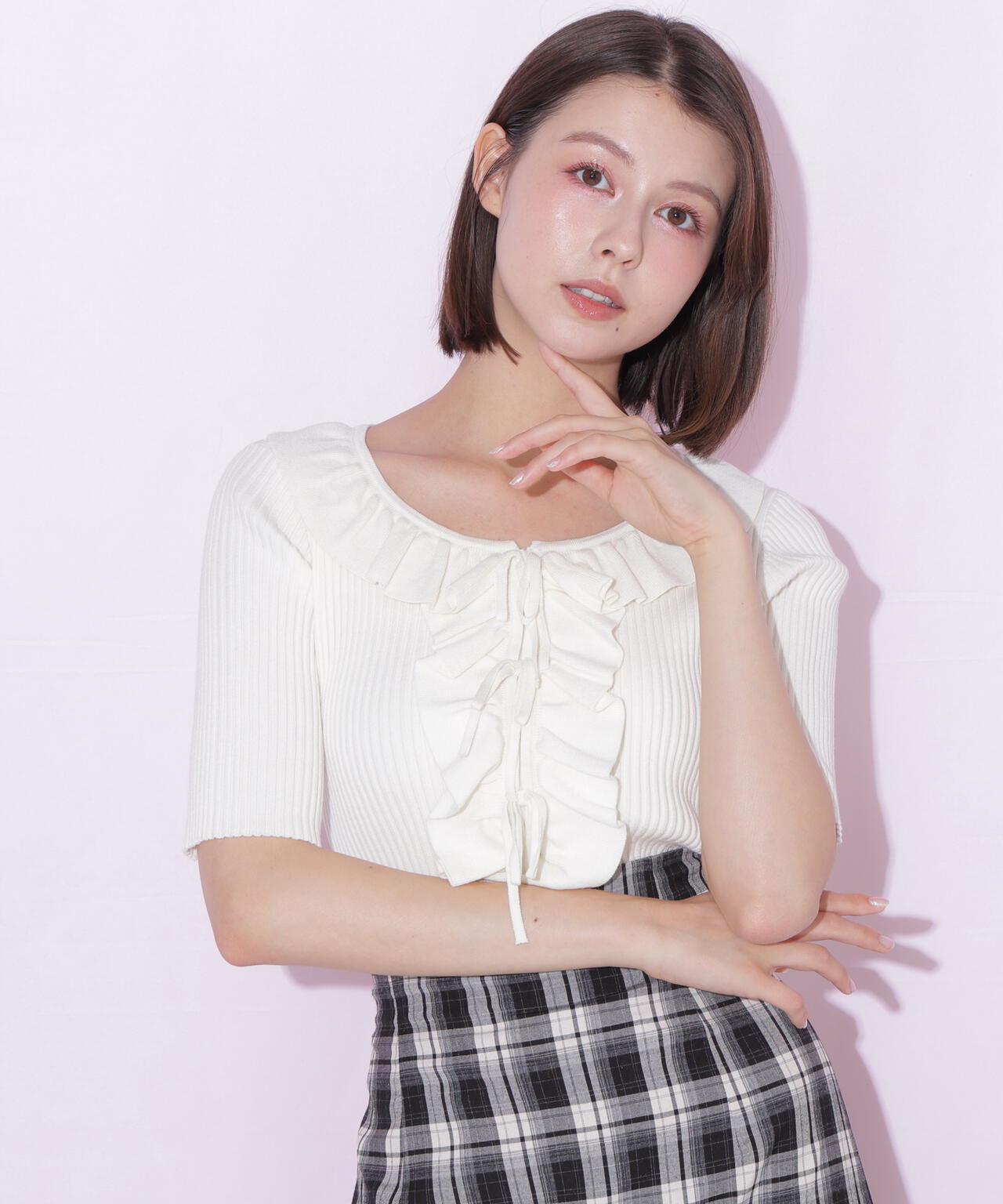 JILL by JILLSTUART - 人気完売品♡新品‼︎ジルバイジルスチュアートリボンリブニット♡ フリルリボンリブニット | JILL by JILL STUART（ジル バイ ジル