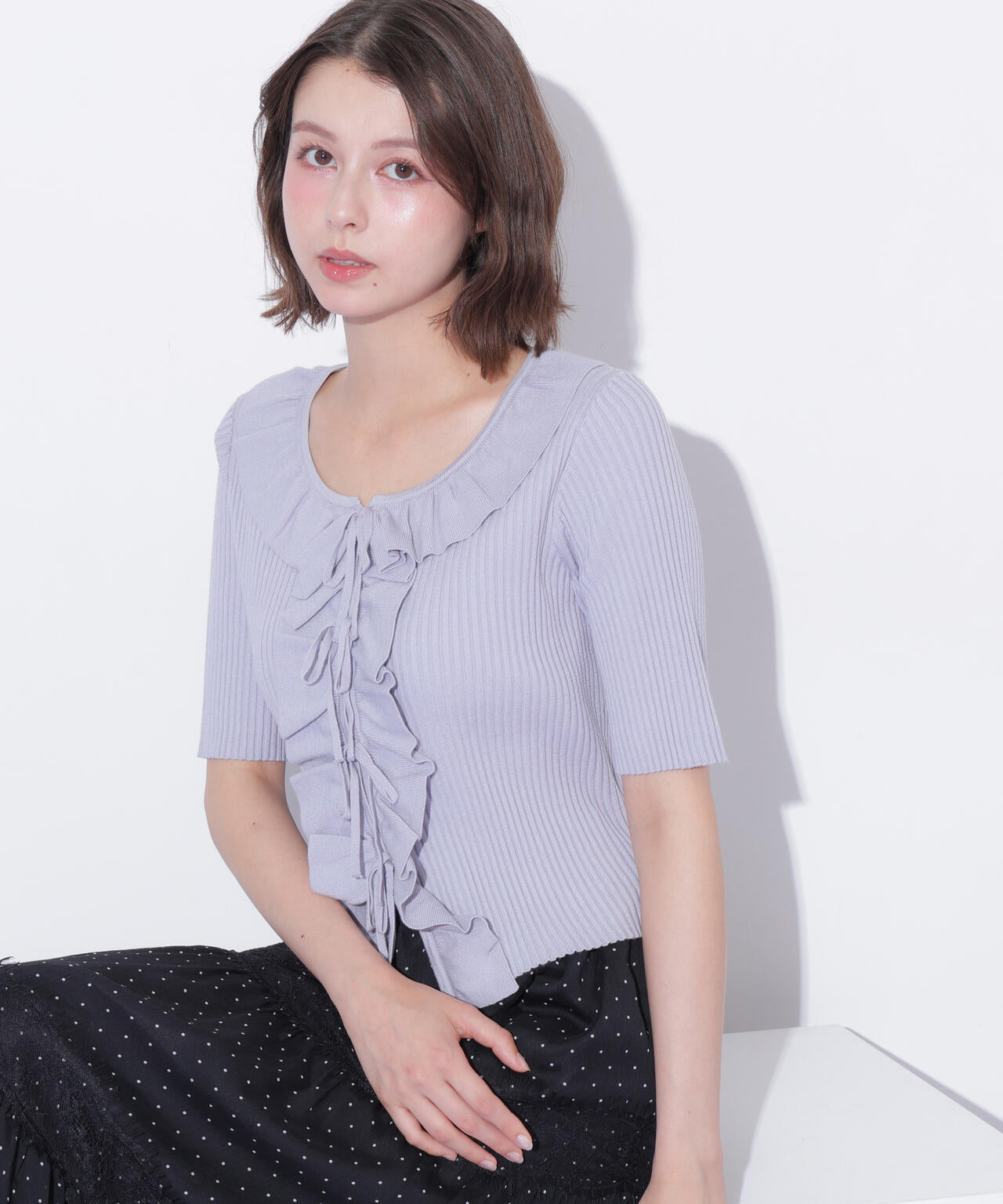 フリルリボンリブニット | JILL by JILL STUART（ジル バイ ジル