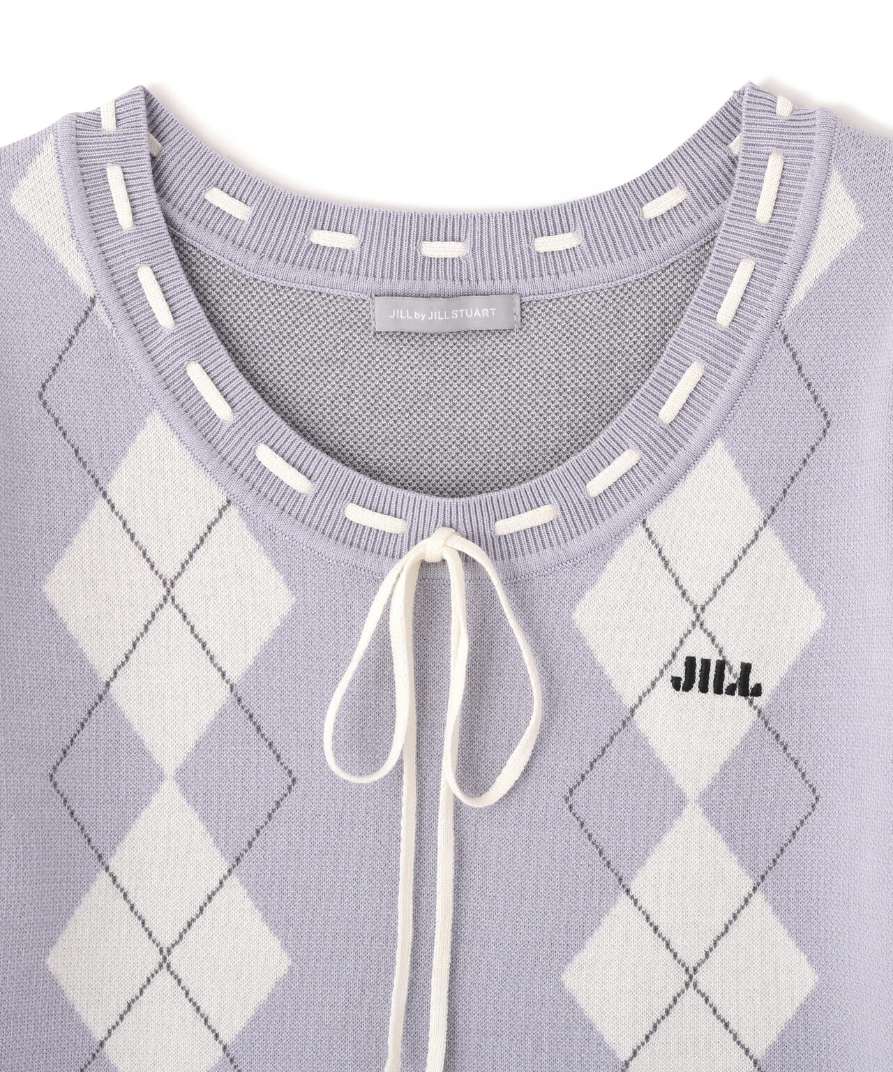 半袖ニットグレーみにまる様 アーガイル半袖ニット | JILL by JILL STUART（ジル バイ ジル