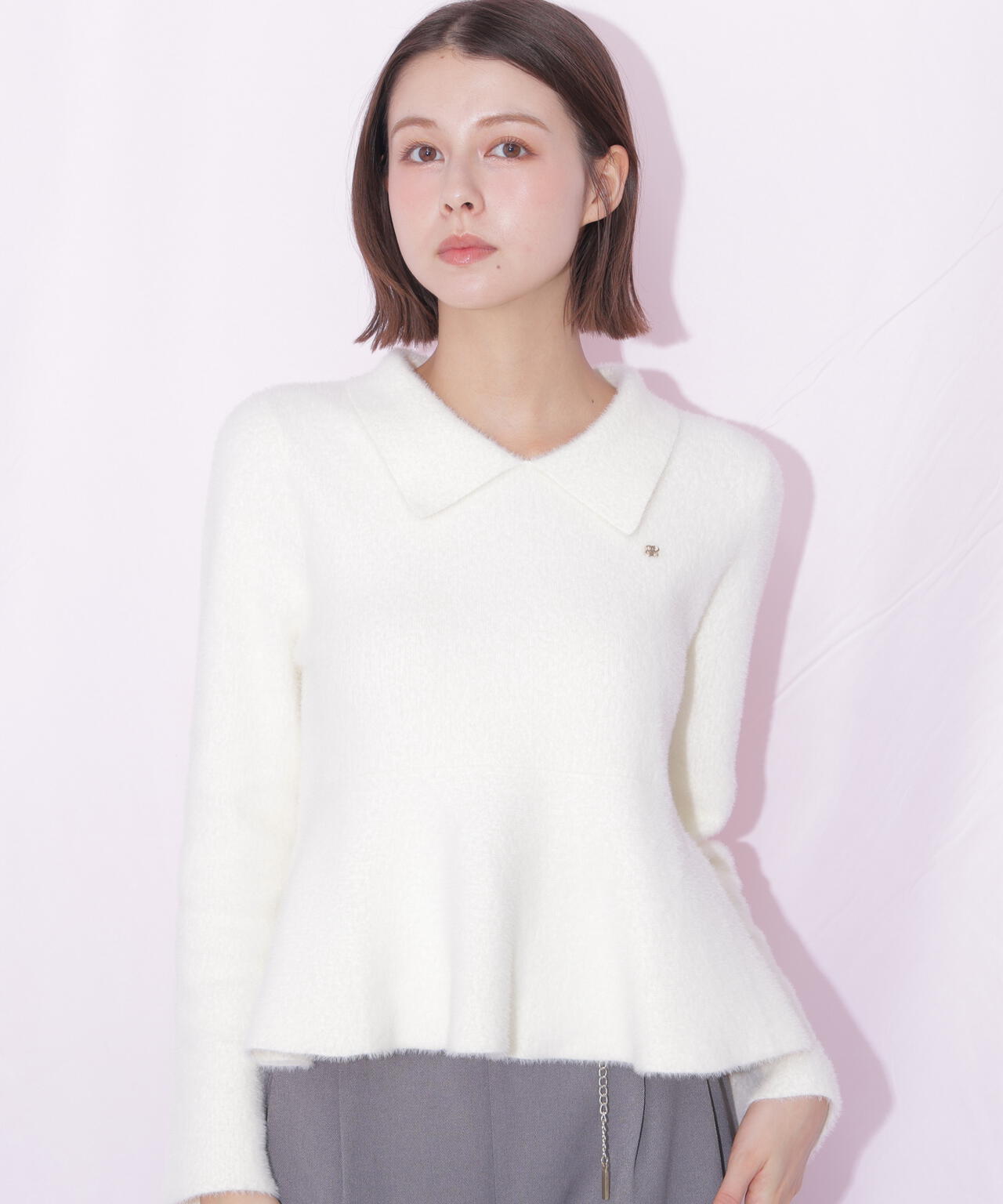 襟付きフェザーペプラムニット | JILL by JILL STUART（ジル バイ ジル