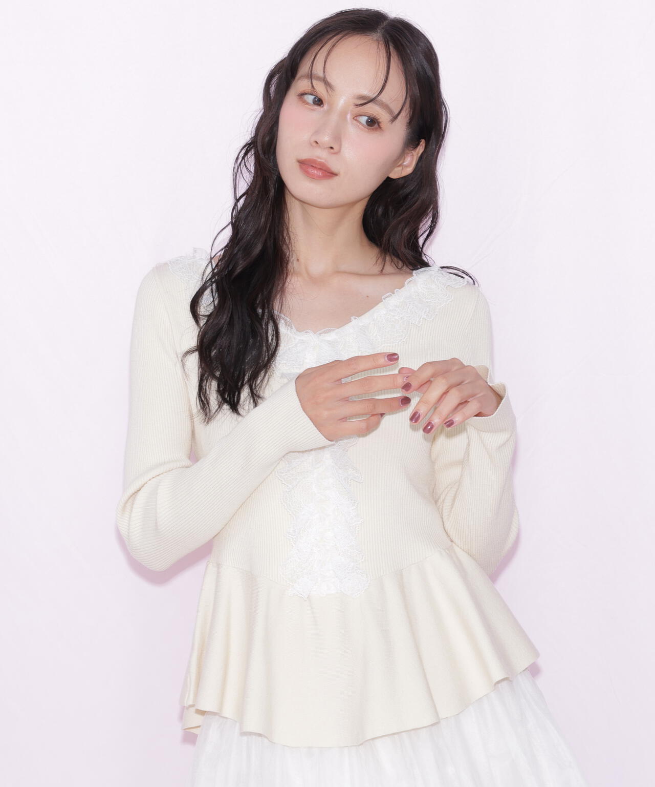 レーストリムペプラムニット | JILL by JILL STUART（ジル バイ ジル