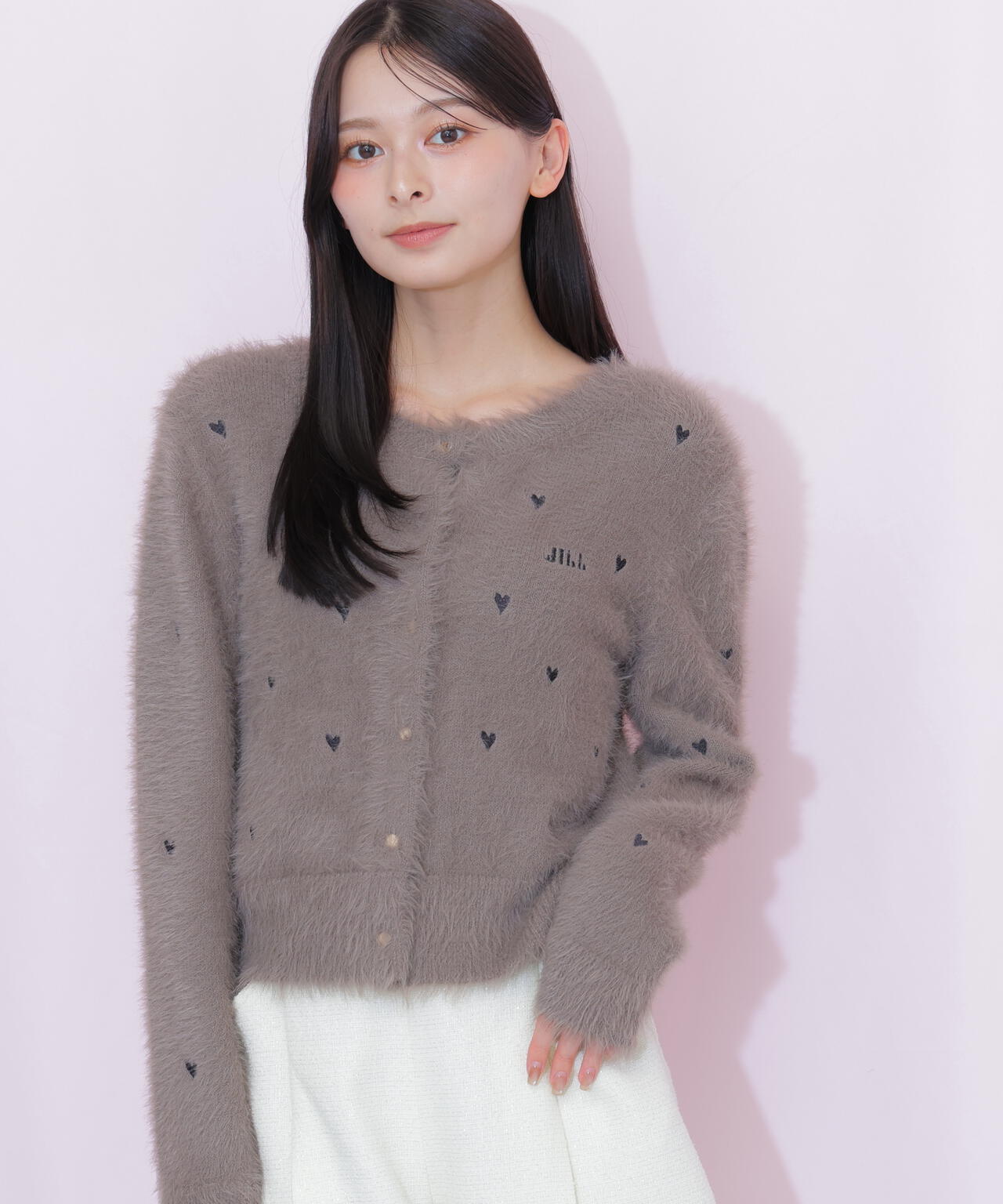 ジルスチュアート❤︎カーディガン ハート刺繍フェザーカーディガン | JILL by JILL STUART（ジル バイ