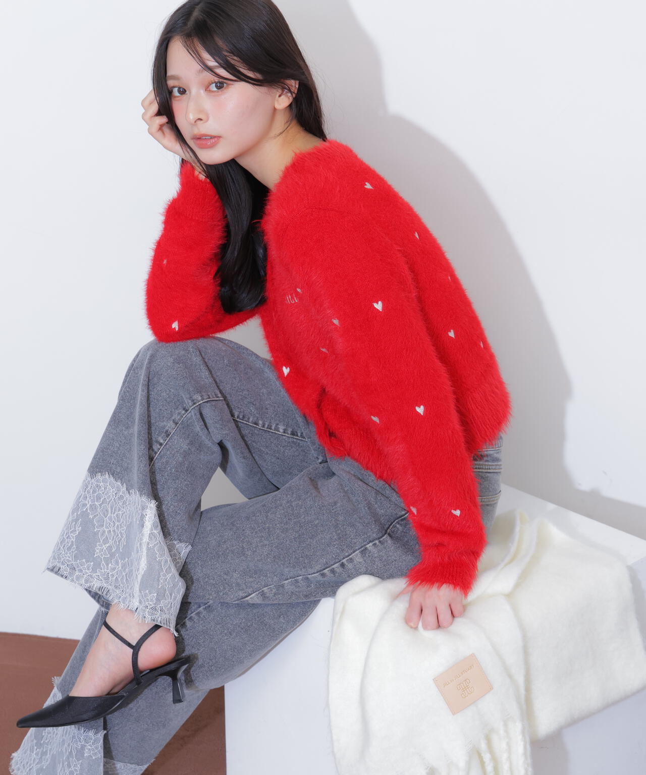 ハート刺繍フェザーカーディガン | JILL by JILL STUART（ジル バイ