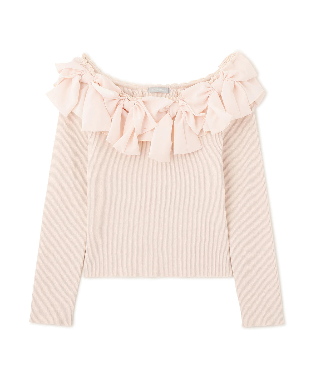 フリルリボンオフショルニット