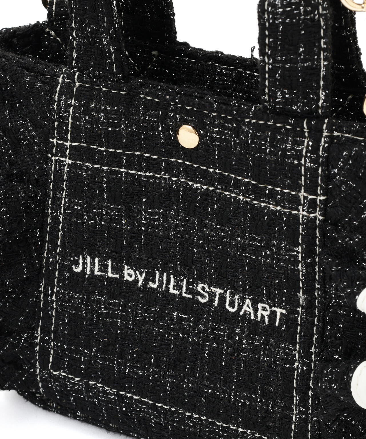 ジルスチュアート　フリルトートミニ　ツイード　ブラック フリルトートミニ＞ツイード | JILL by JILL STUART（ジル バイ ジル