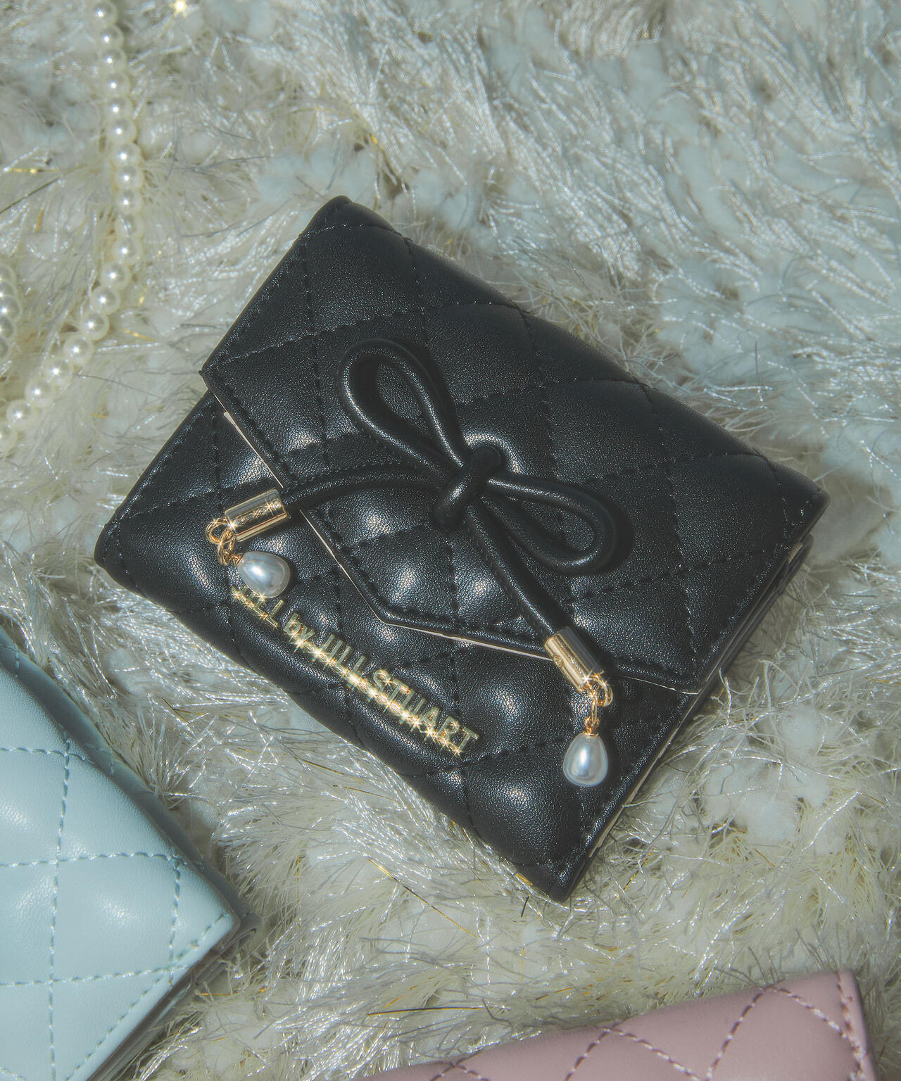 JILL STUART 二つ折り財布 ブラック RIBBONキルトウォレット 黒 コードリボンキルティングウォレット | JILL by JILL STUART（ジル