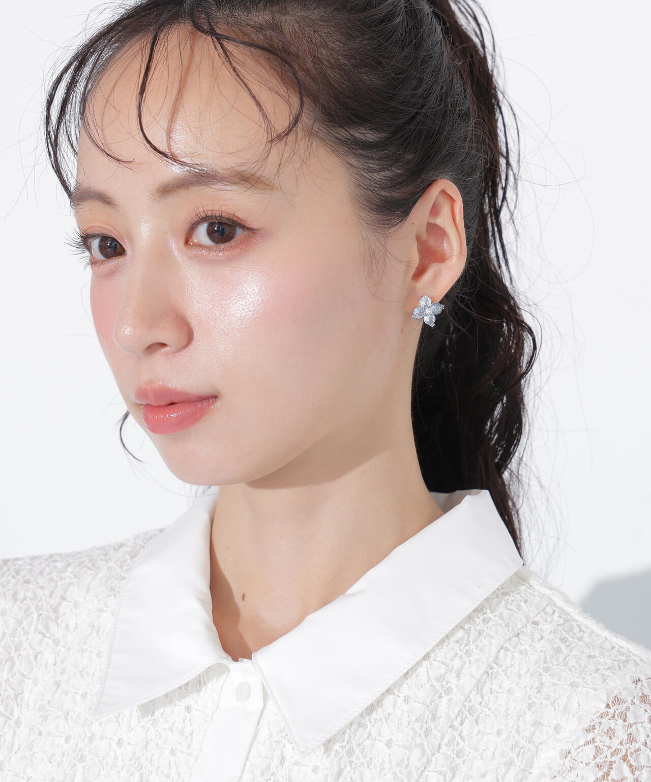 Cubic 大粒クローバーピアス | JILL by JILL STUART（ジル バイ ジル