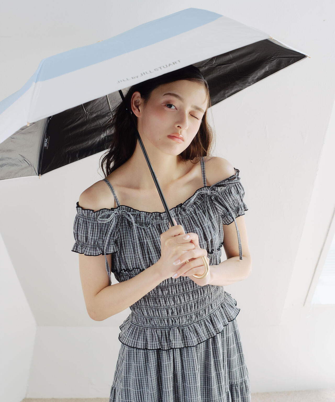 スレンダーハンドル晴雨兼用折りたたみ日傘 | JILL by JILL STUART
