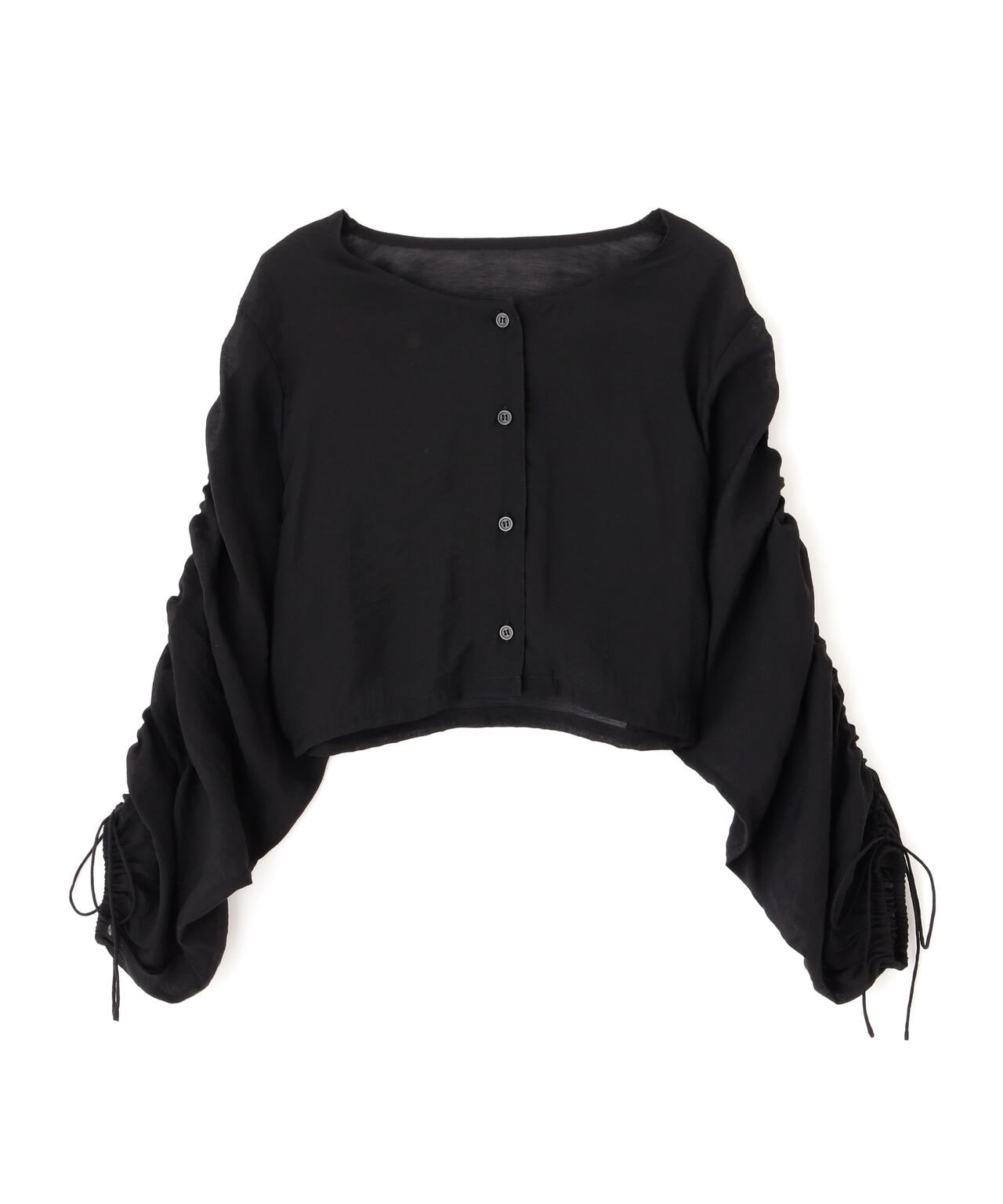［グレーカラーWEB限定］袖ドロストギャザーボレロ