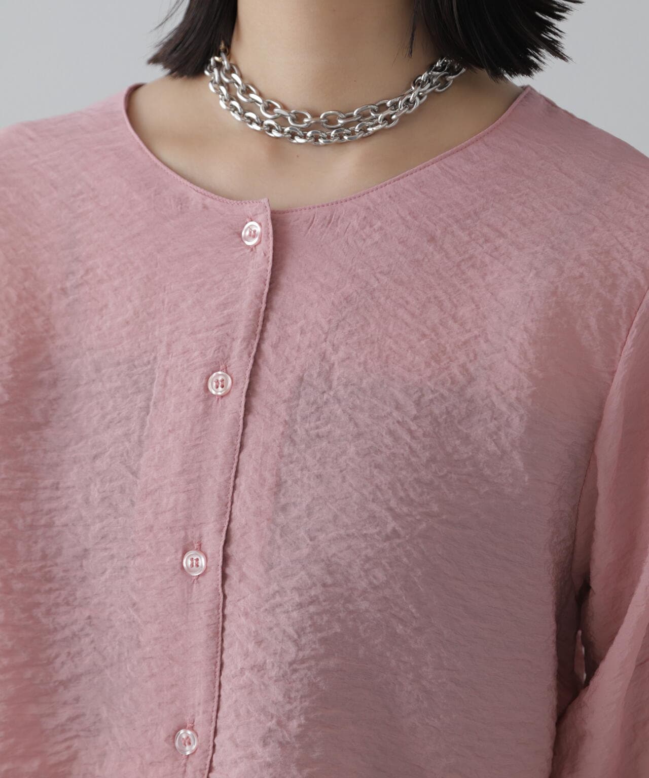 ［グレーカラーWEB限定］袖ドロストギャザーボレロ