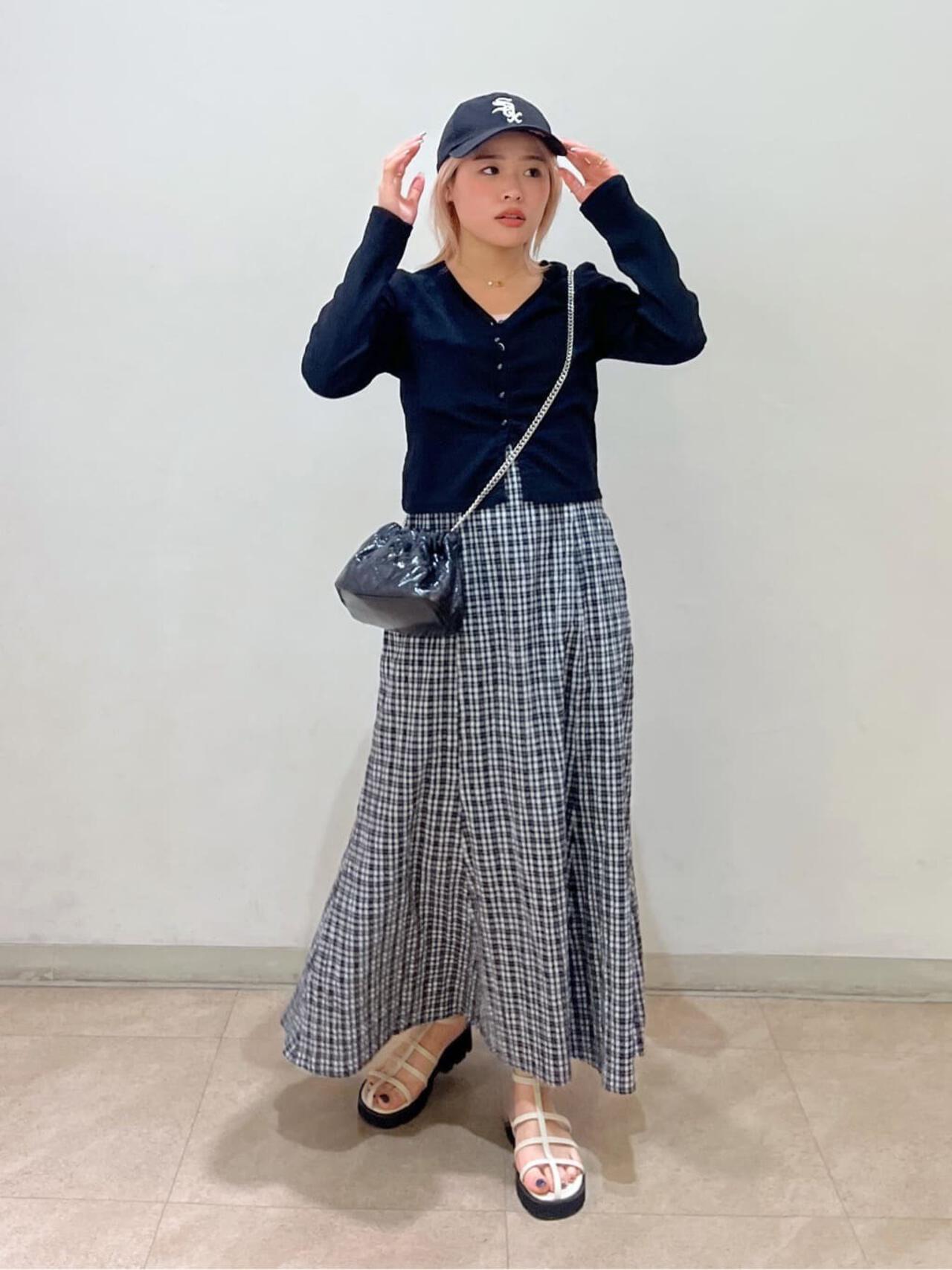 【3サイズ展開XS-M】ぽこぽこチェックマーメイドキャミワンピース【低身長サイズ有】