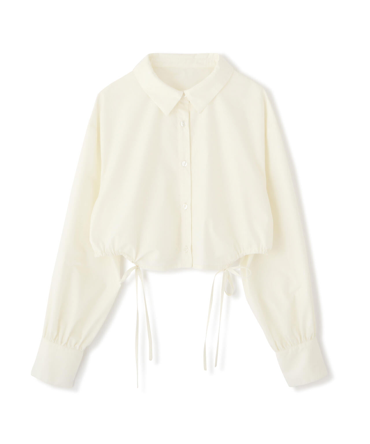 裾ドロストカッティングショート丈シャツ